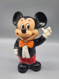 Vintage Walt Disney Mickey Mouse Plastic Coin Bank Made in Korea