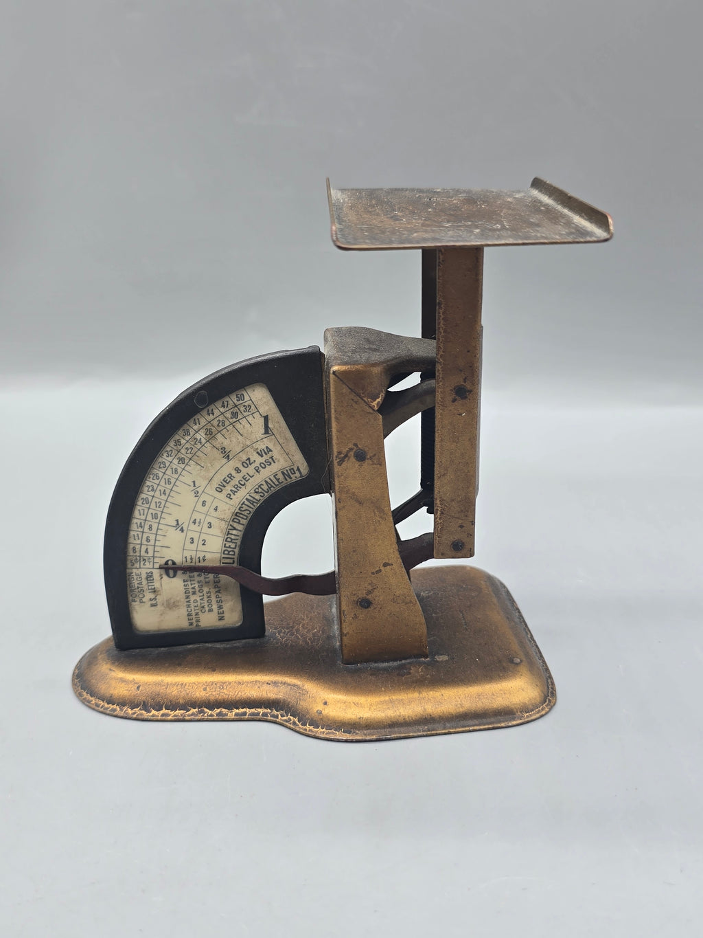 Vintage Liberty Postal Scale No. 1 Parcel Post Desktop Mail Scale Brass Tone