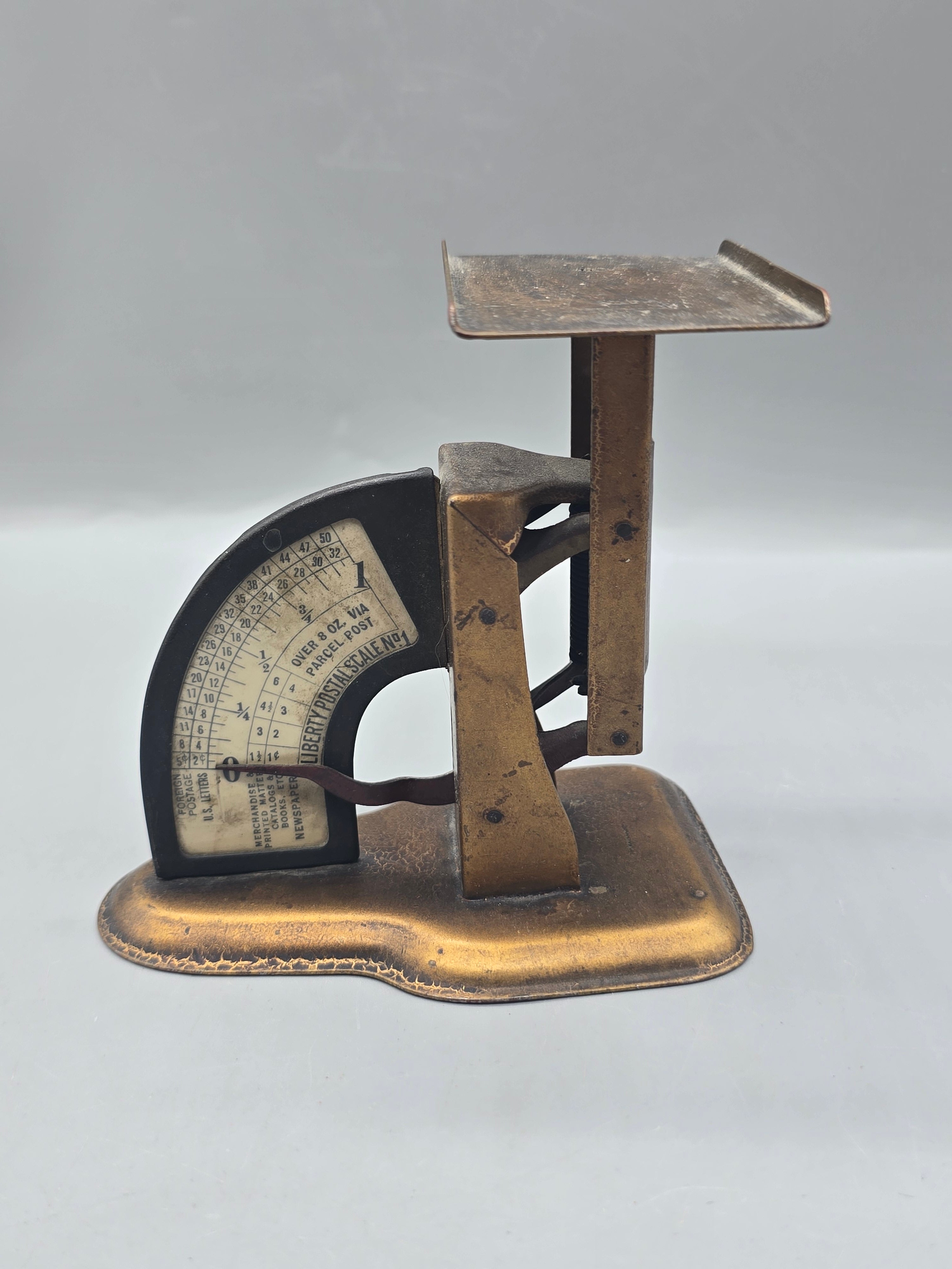 Vintage Liberty Postal Scale No. 1 Parcel Post Desktop Mail Scale Brass Tone