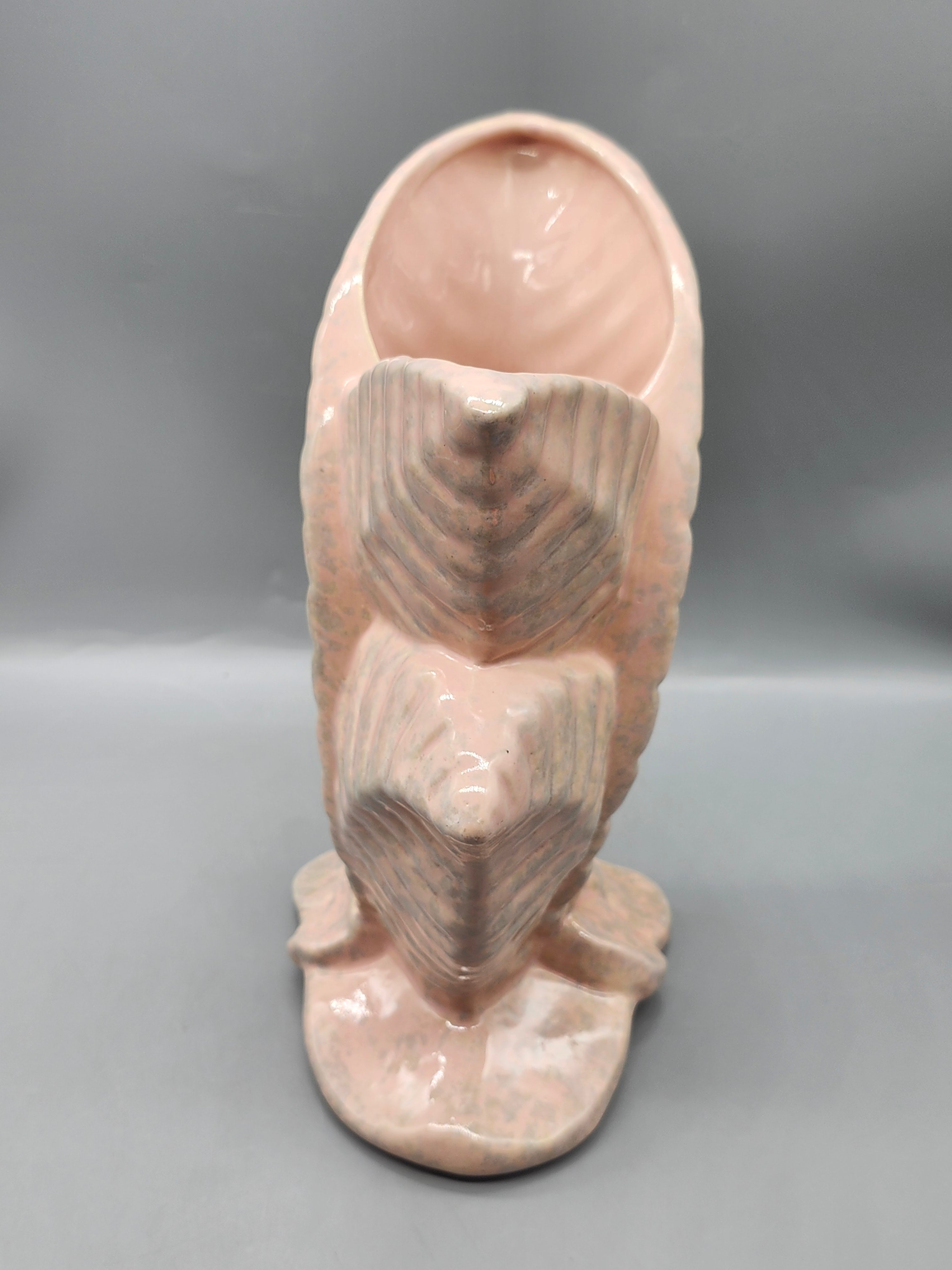 Vintage Gonder USA 167A Pink Leaf Vase Mid Century Art Pottery Planter