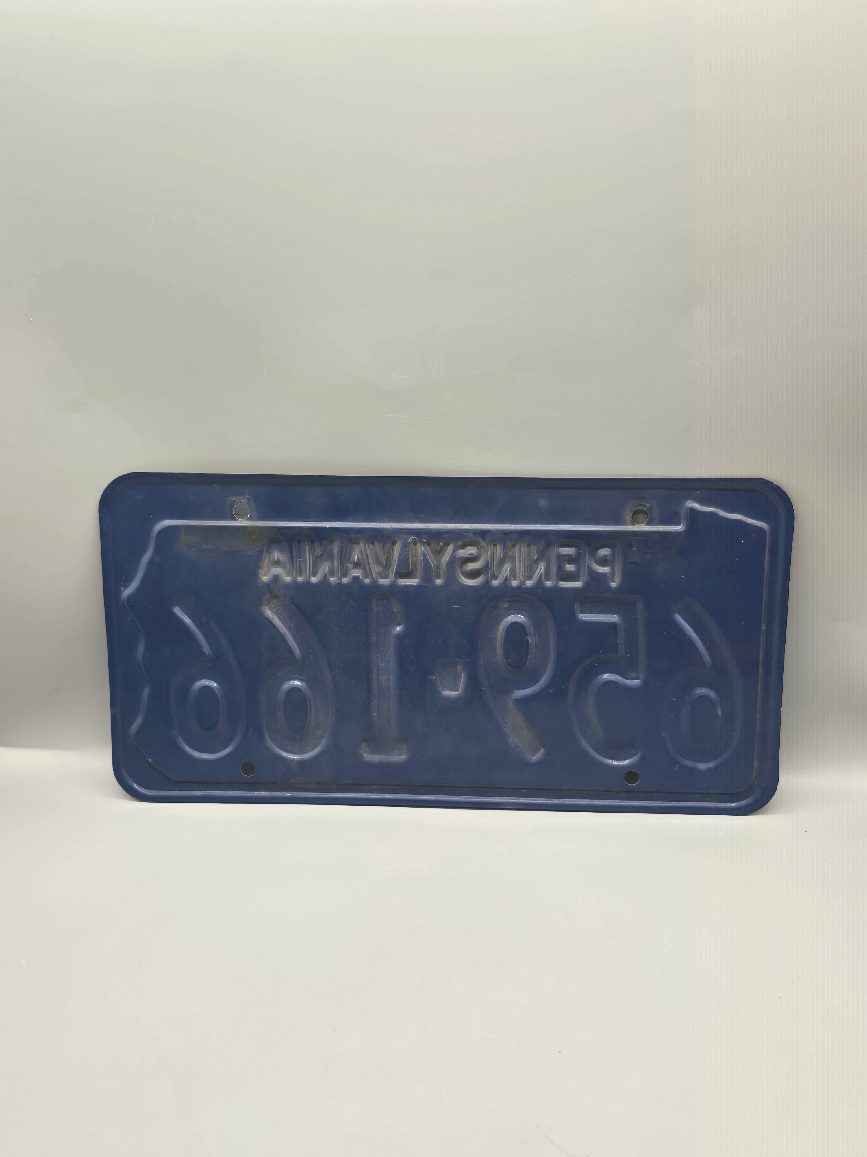 Vintage 1969 Pennsylvania License Plate #659-166 Original Yellow & Blue Embossed Tag