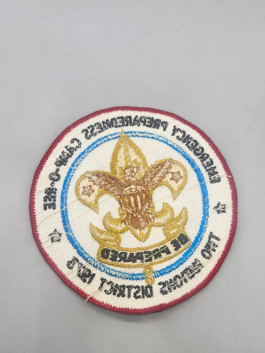 Vintage BSA Emergency Preparedness Camp-O-Ree 1973 Two Nations Patch 4"