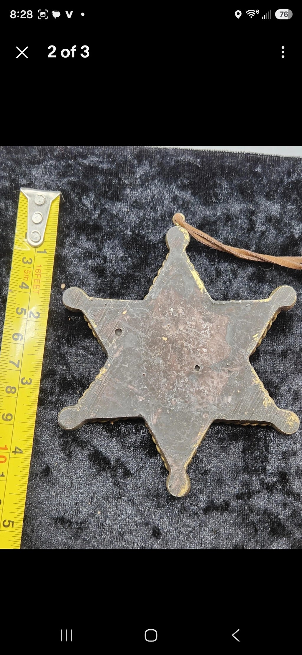 Roy Rogers Deputy Sheriff Star Badge Gold Tone Hanging Decor Western Movie