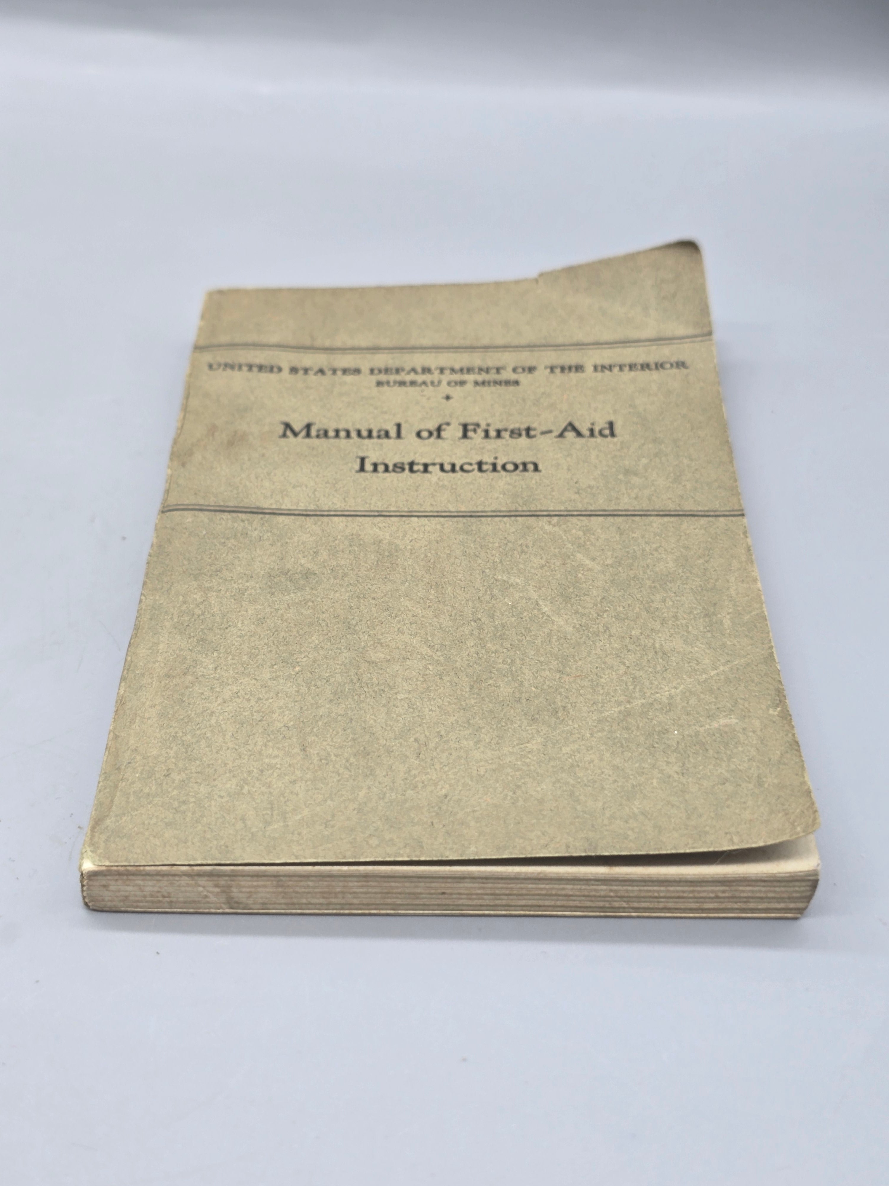 1935 Manual of First-Aid Instruction U.S. Bureau of Mines Vintage Government Handbook