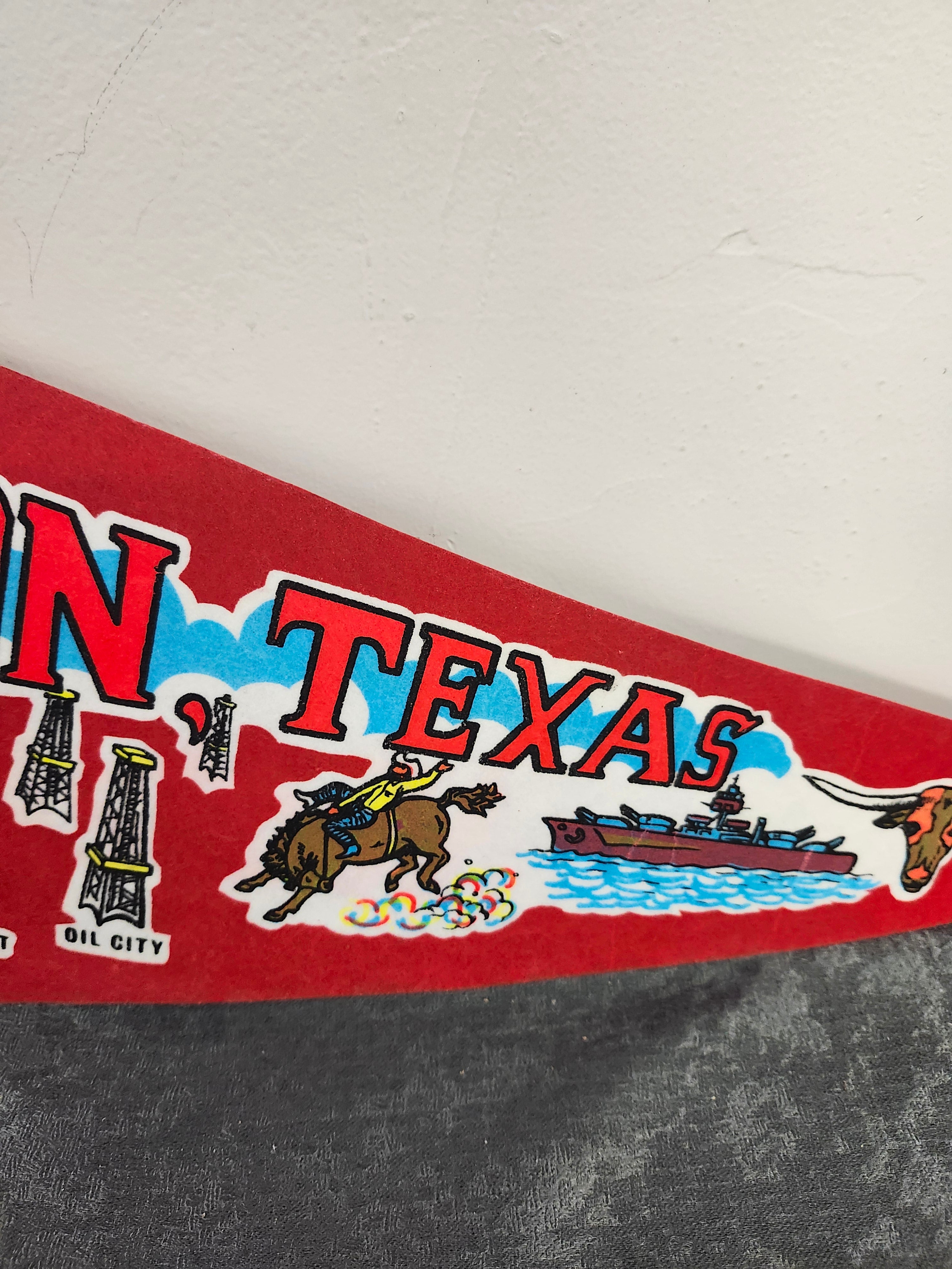 Vintage 1980 Houston Texas Felt Pennant 29” Astrodome NASA Space Center