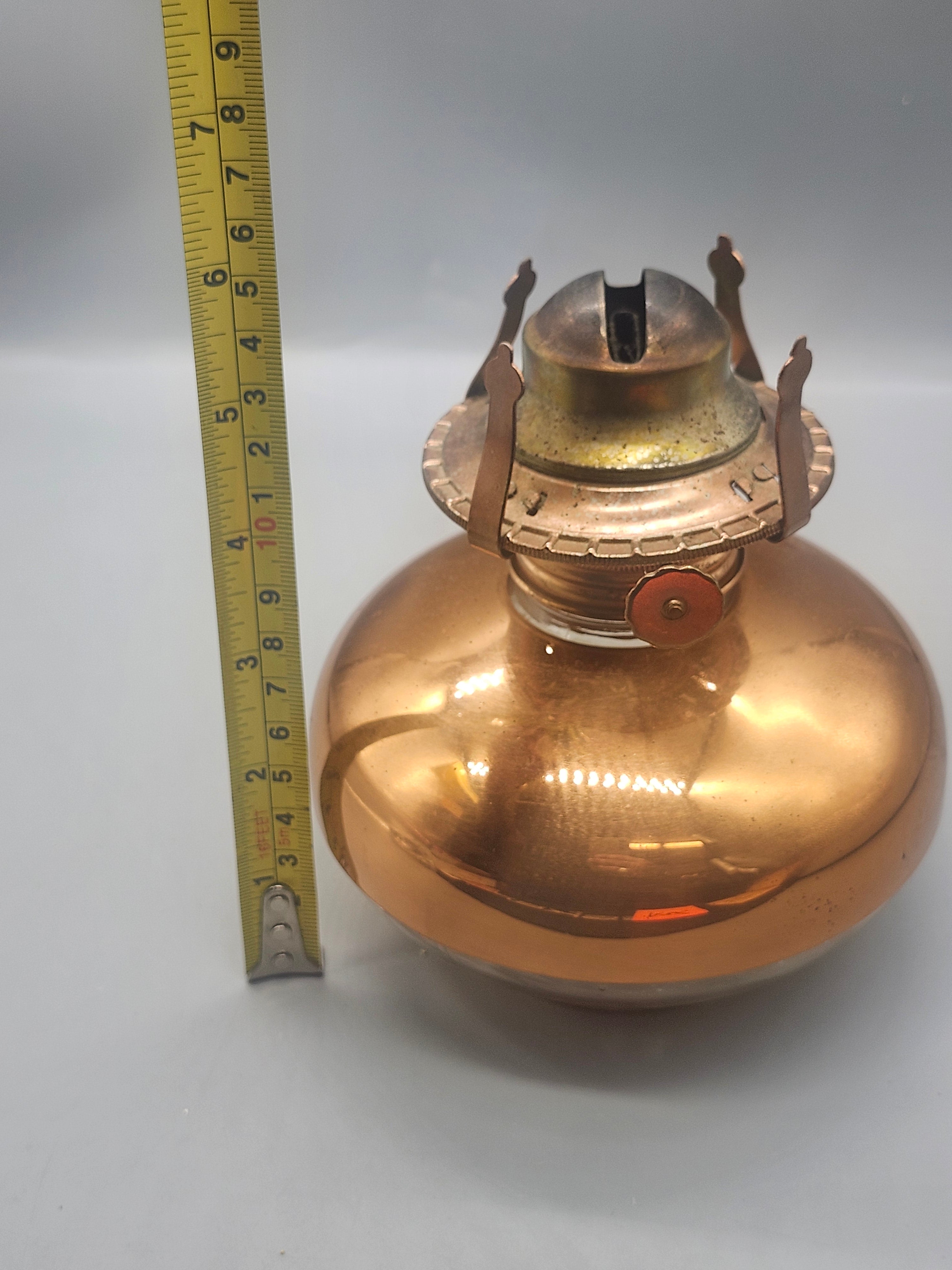 Vintage Amber Glass Oil Lamp Font Brass Burner Replacement Reservoir Base