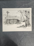 Signed Neseman 1980 Limited Edition Cabin Landscape Print 89/250 Art