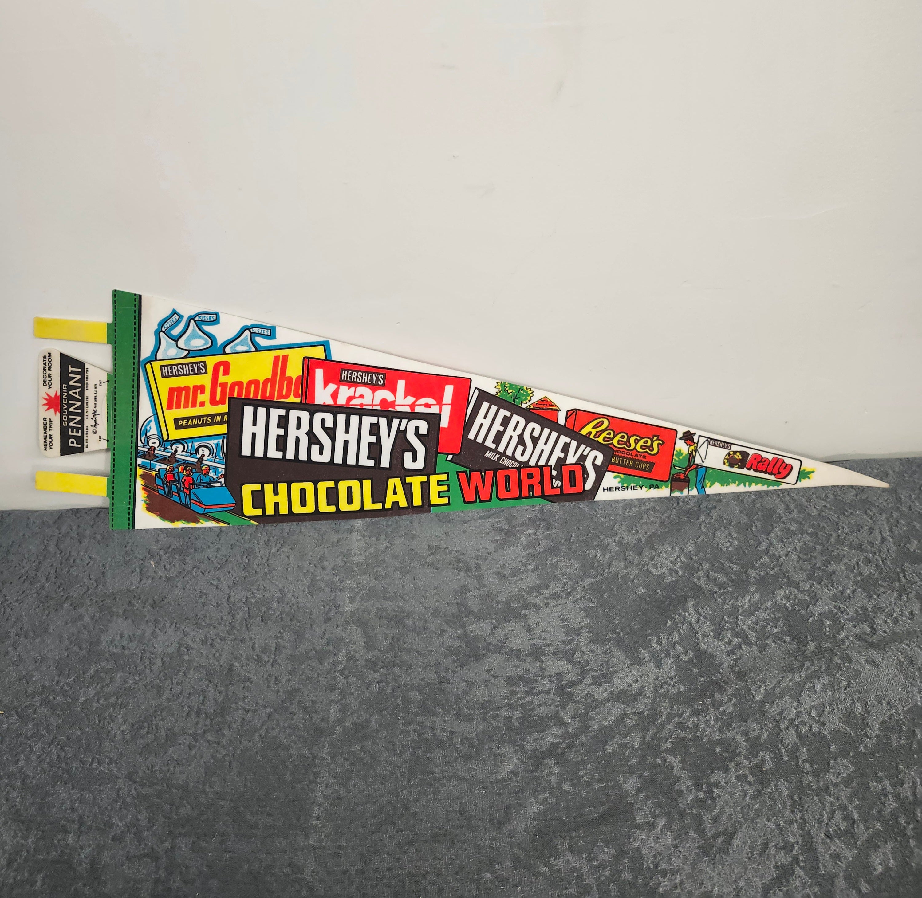 Vintage 1979 Hershey’s Chocolate World Felt Pennant Candy Bar 26” Hershey PA
