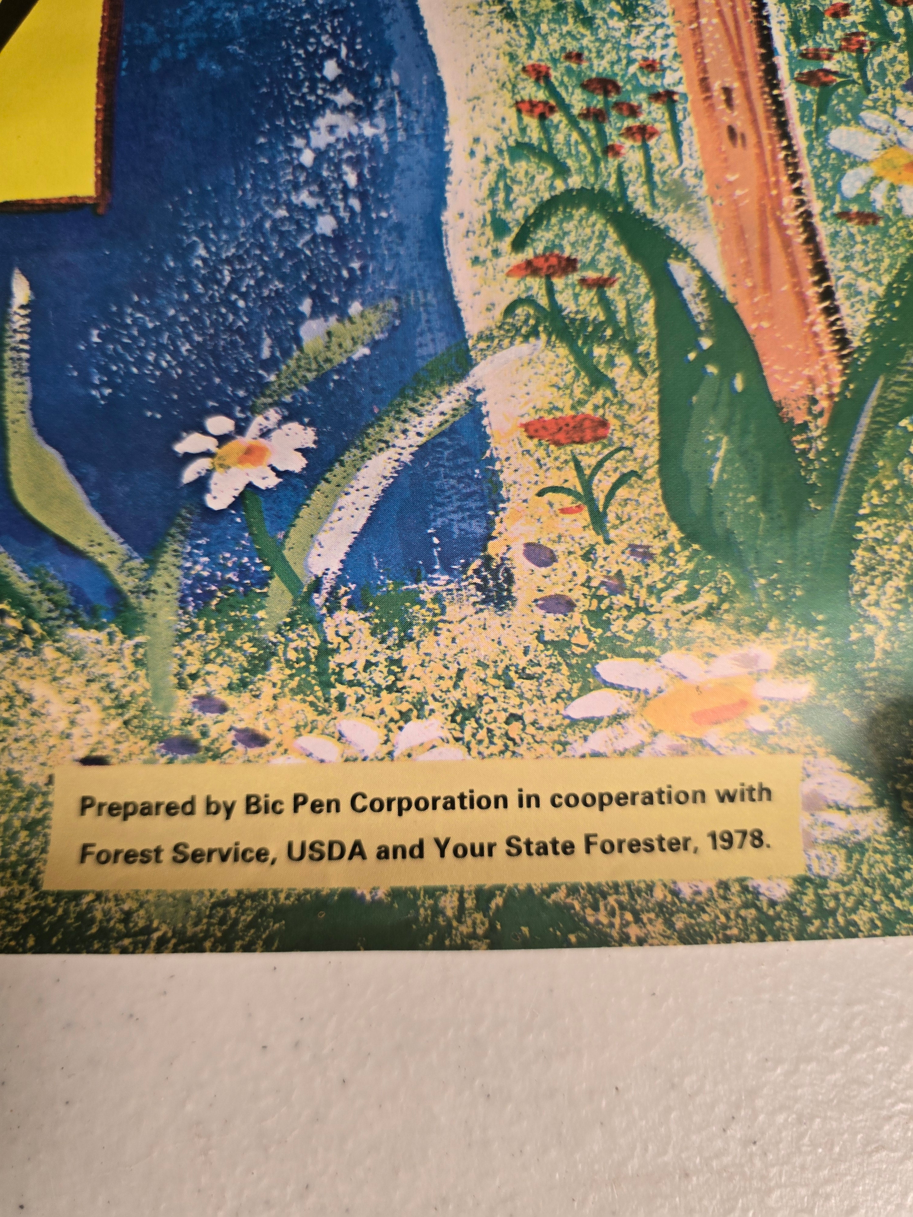 Vintage 1978 Smokey Bear BIC Lighter Forest Service Advertising Poster