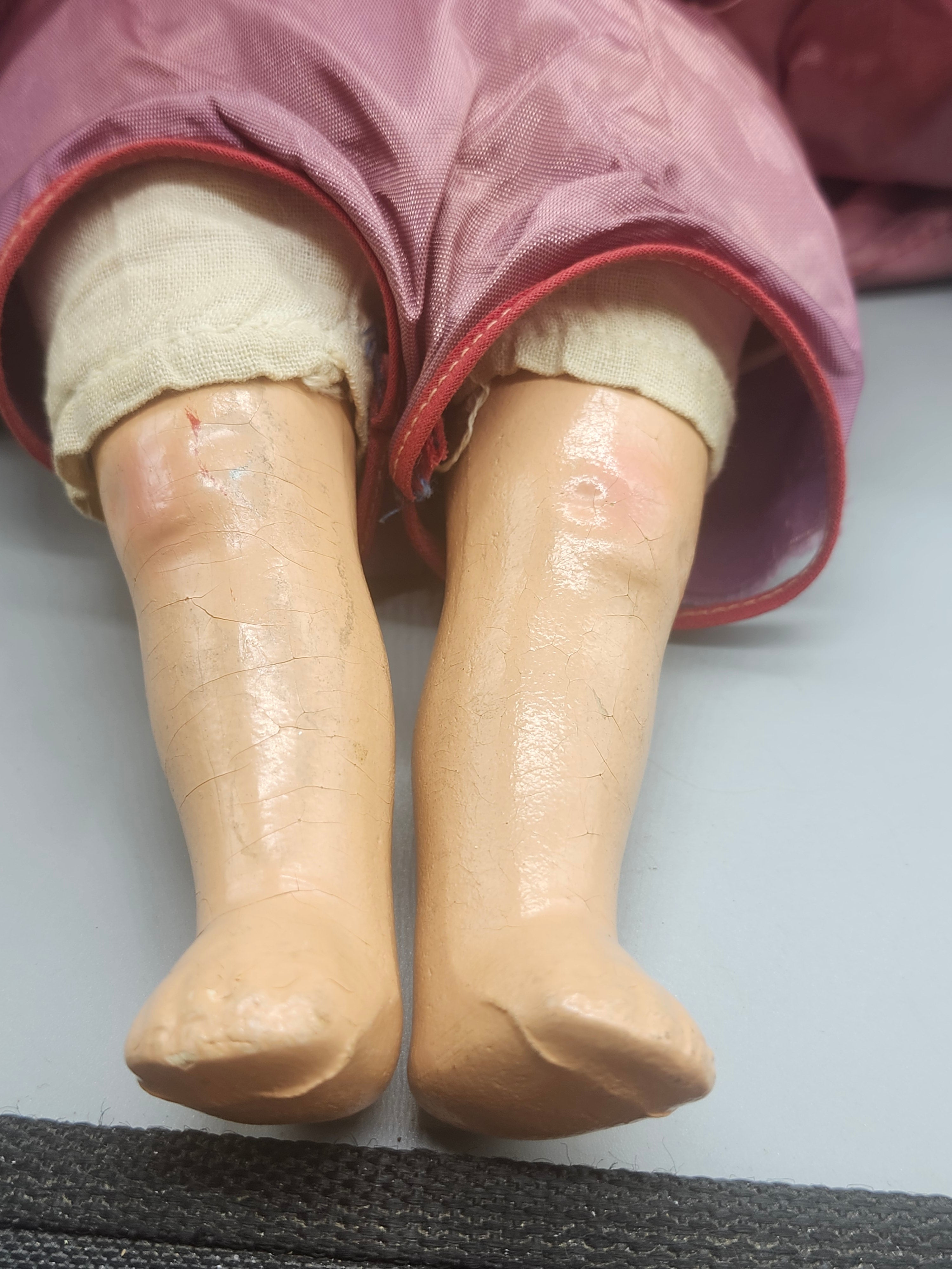 Vintage 1930s–40s Composition Sleep Eye Doll w/ Original Style Clothing
