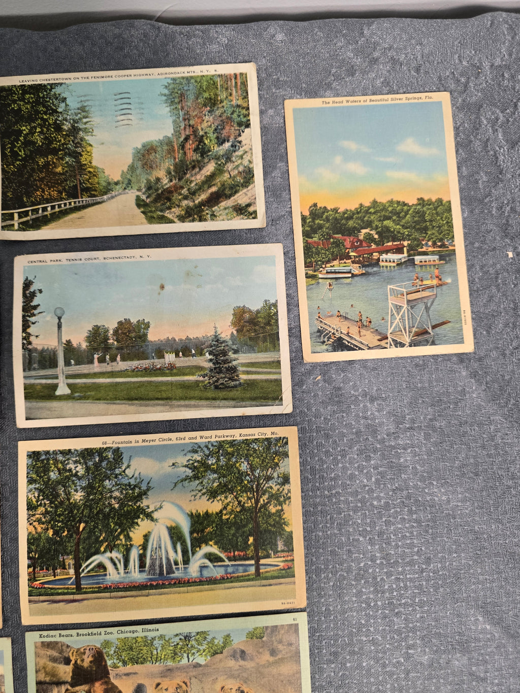 Lot of 8 Vintage Linen & Chrome Postcards WWII Navy, Scenic Views, Cities & Landmarks