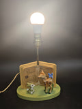 Vintage 1969 Disney Bambi & Thumper Figural Nursery Table Lamp