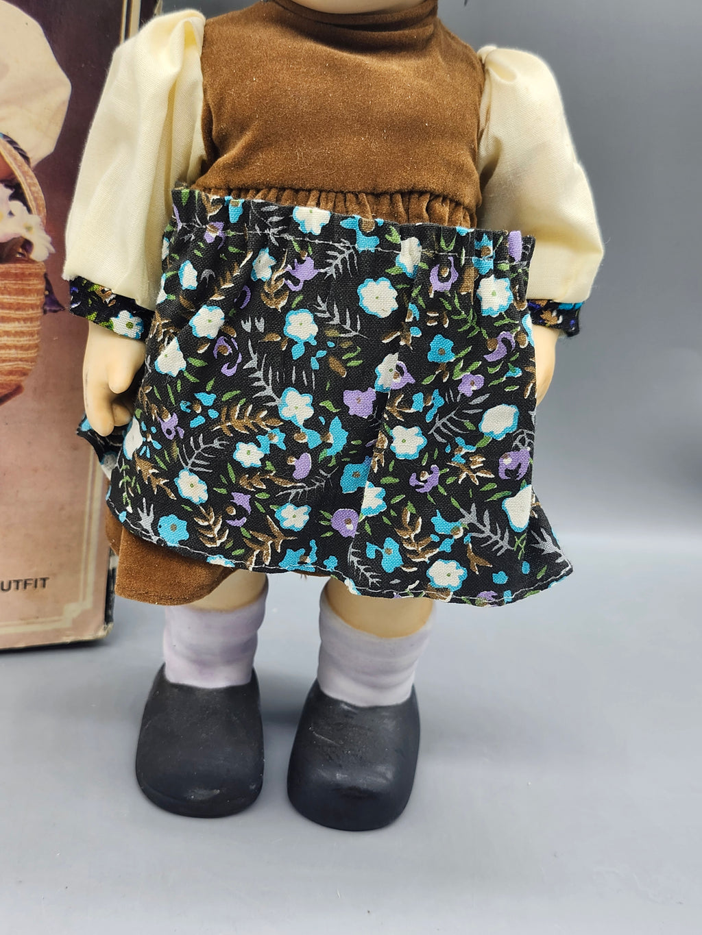 Vintage Price Products Bisque Porcelain Alpine Girl Doll 11" w/ Box