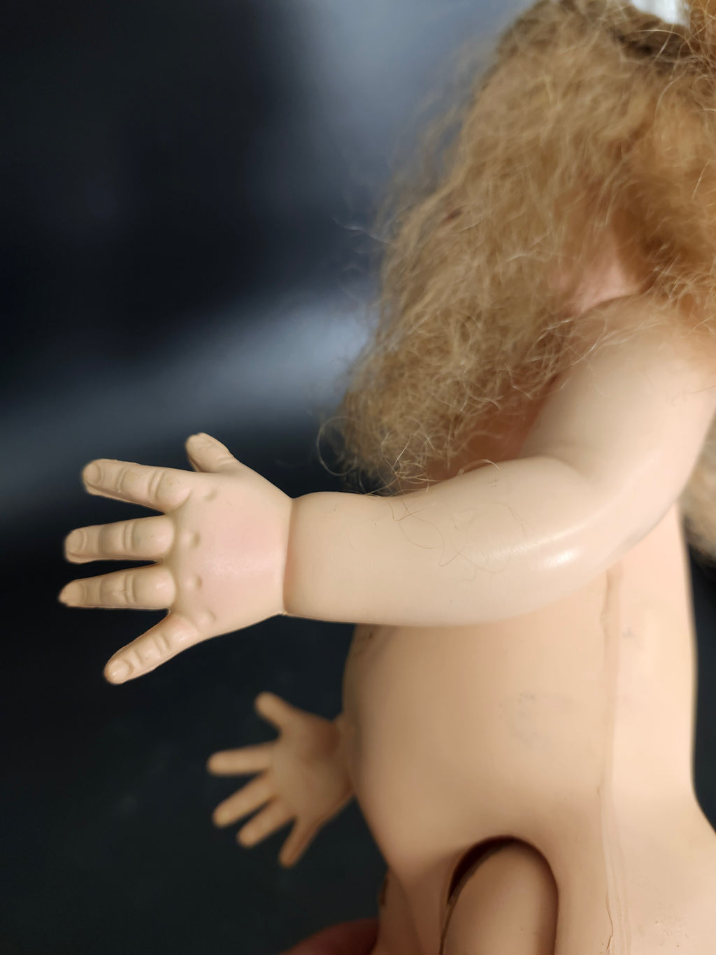 Vintage Mid-Century Sleep-Eye Doll with Rooted Blonde Hair & Sound Box