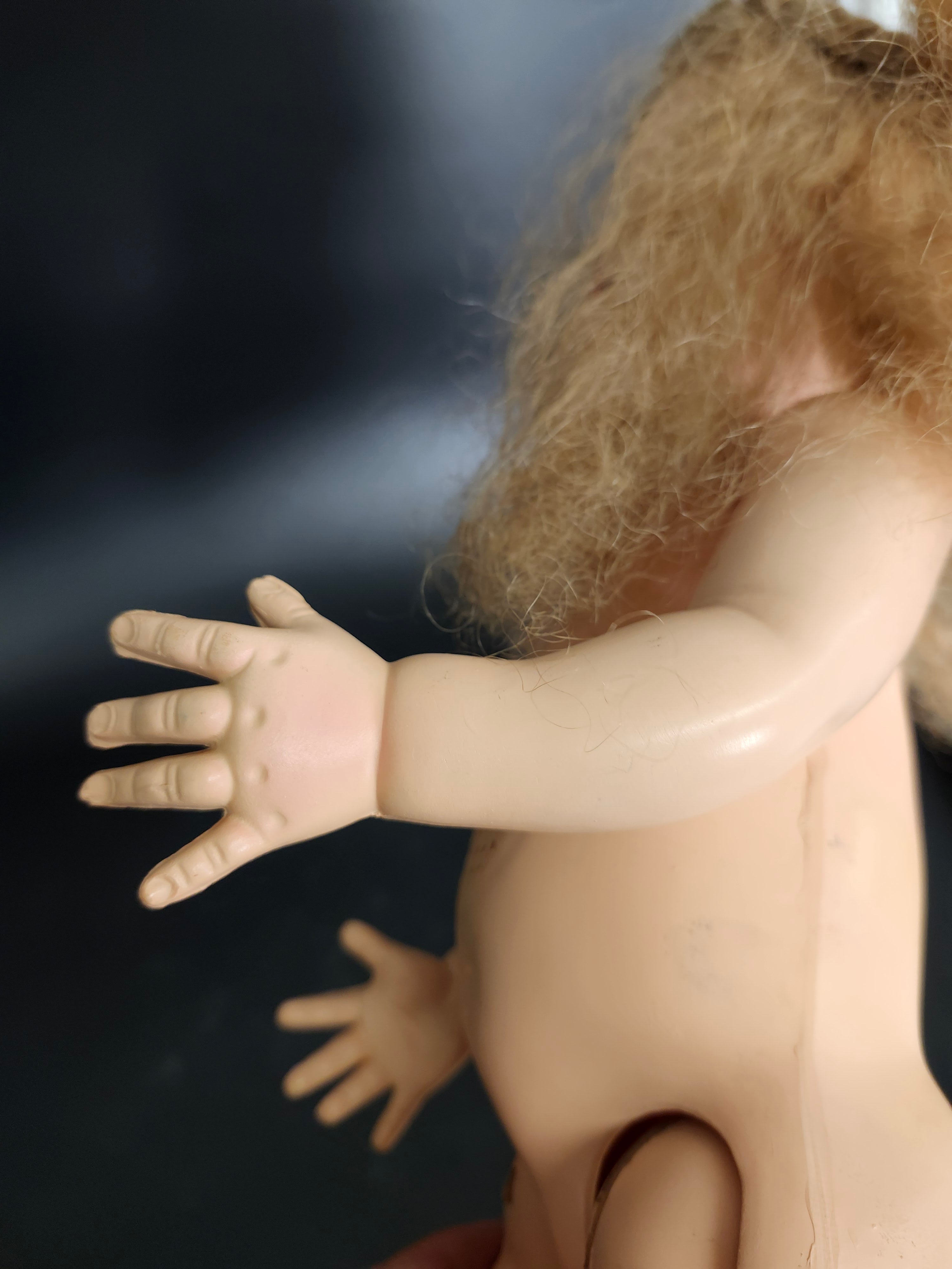 Vintage Mid-Century Sleep-Eye Doll with Rooted Blonde Hair & Sound Box