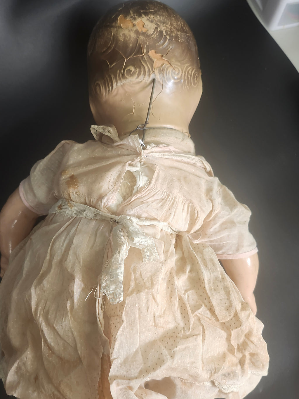Vintage 1930s Composition Baby Doll 21” Sleep Eyes Teeth Original Clothing