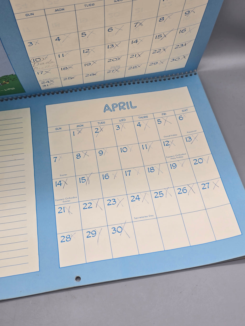 Vintage 1985 Peanuts Coping Calendar Charlie Brown Snoopy Lucy Schulz Wall Calendar