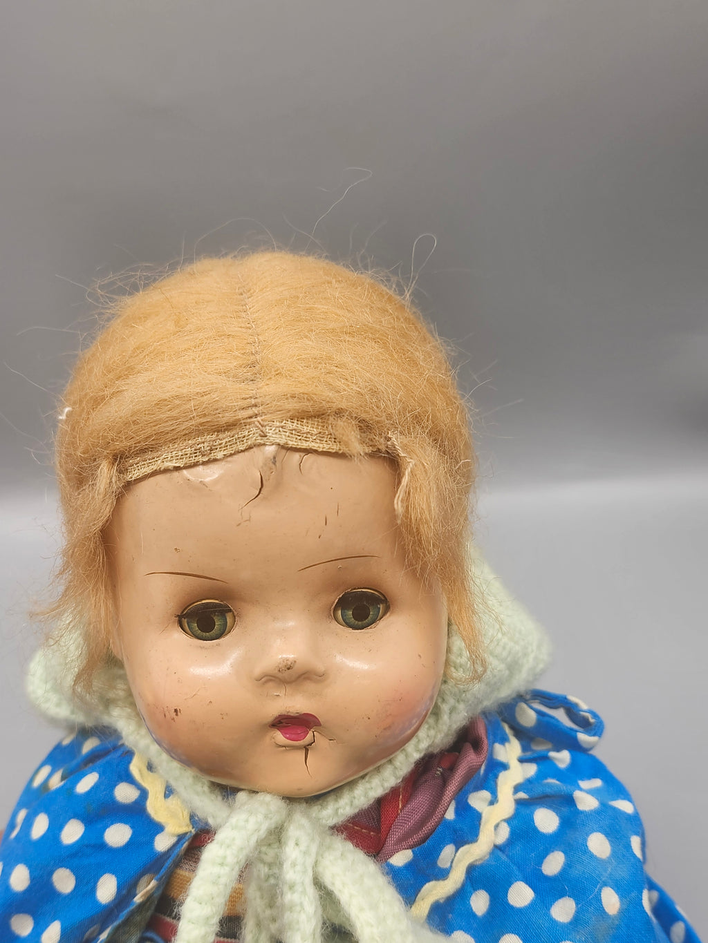 Vintage 1930s–40s Composition Sleep Eye Doll w/ Original Style Clothing