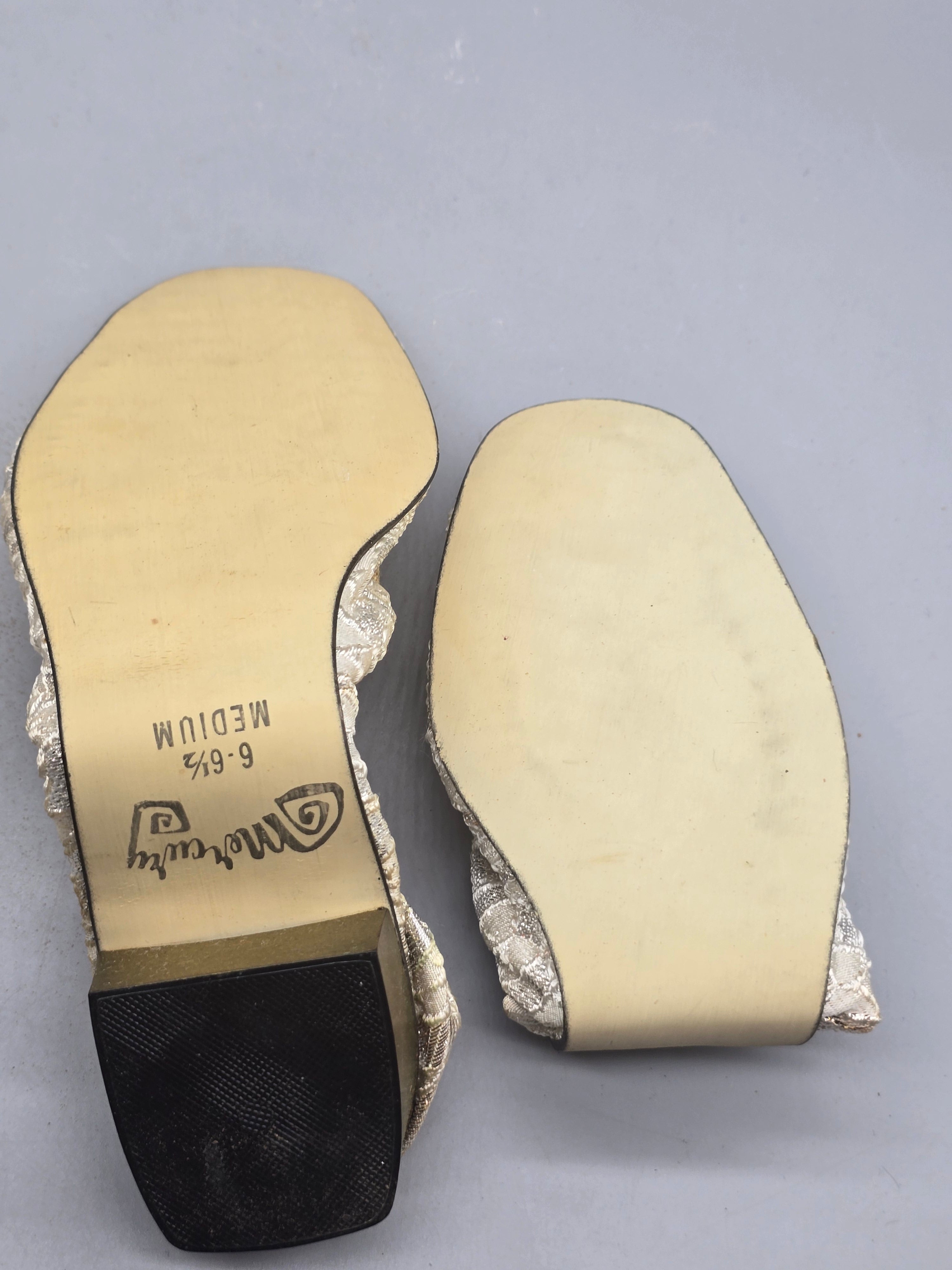 Mercury Vintage Metallic Brocade Ballet Slippers Women's Size 6½ Medium – Made in USA