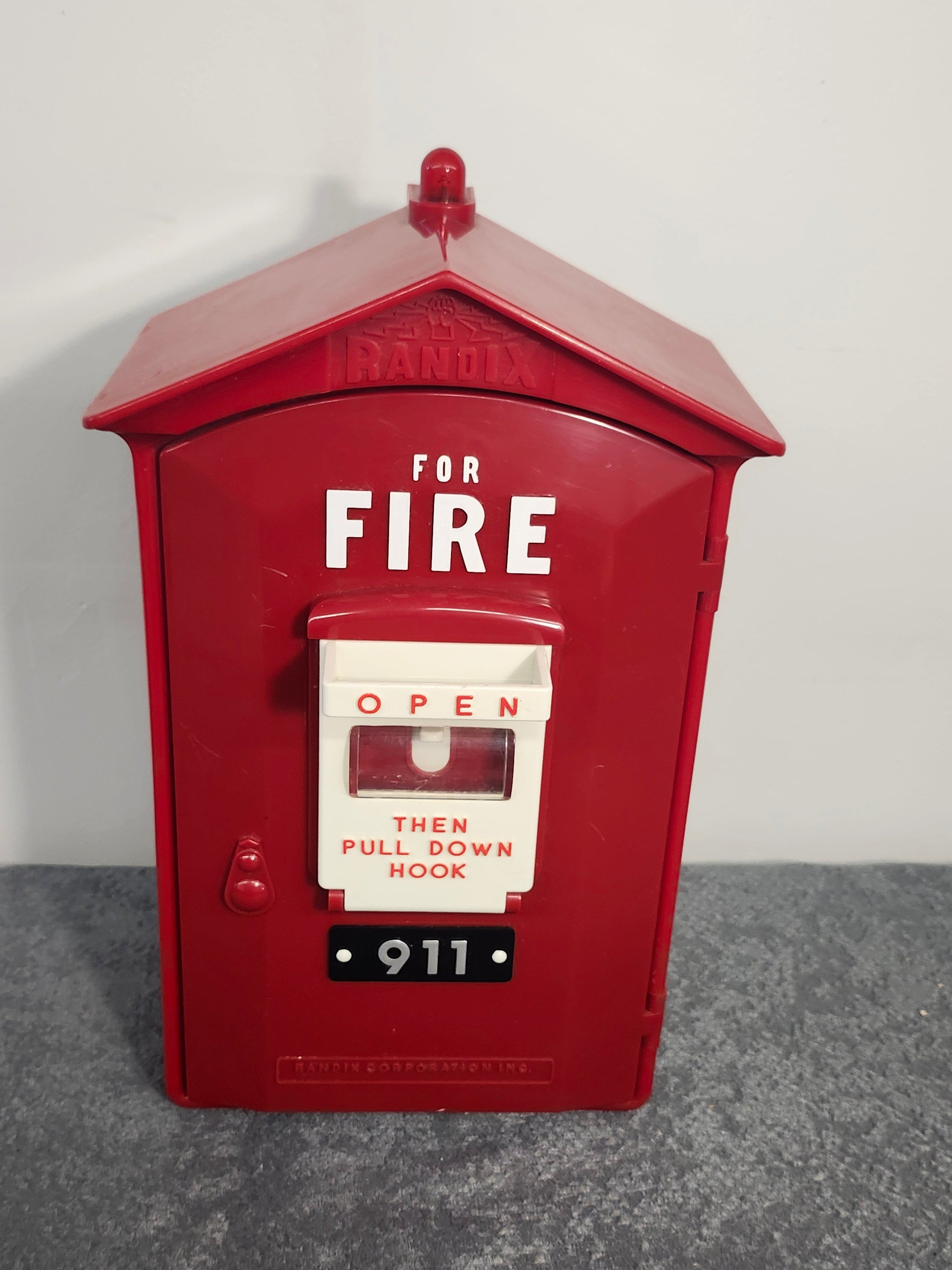 Randix FB-911 Emergency Fire Wall Telephone Phone Box Vintage Red untested