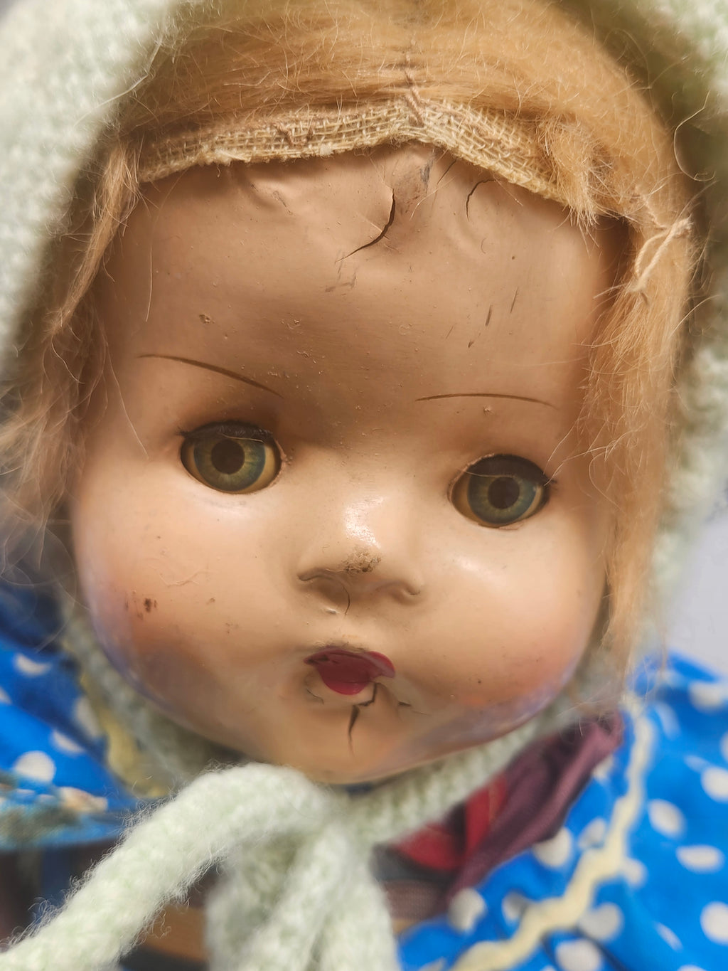 Vintage 1930s–40s Composition Sleep Eye Doll w/ Original Style Clothing