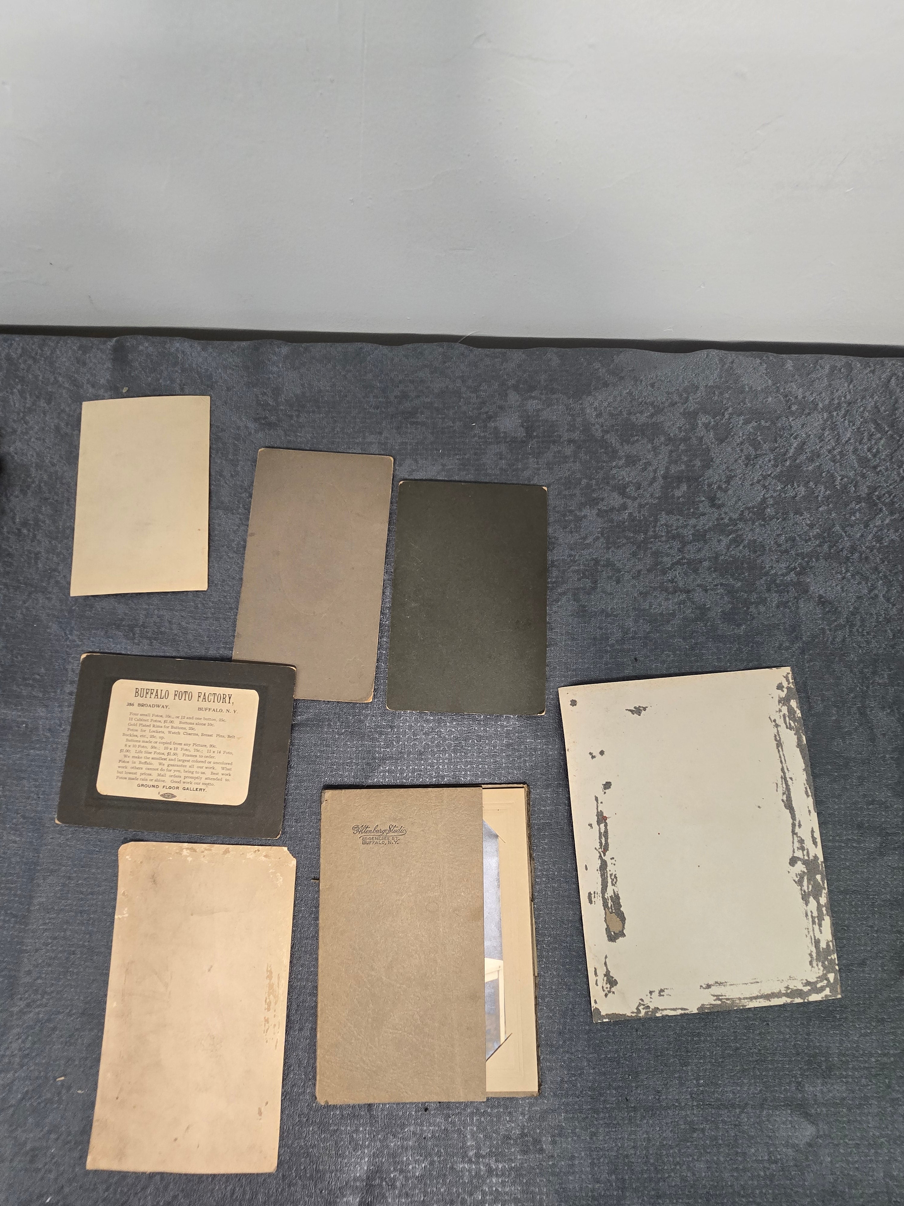 Lot of 7 Antique Cabinet Cards & Vintage Portrait Photographs Buffalo Foto Factory Buffalo NY Family Collection