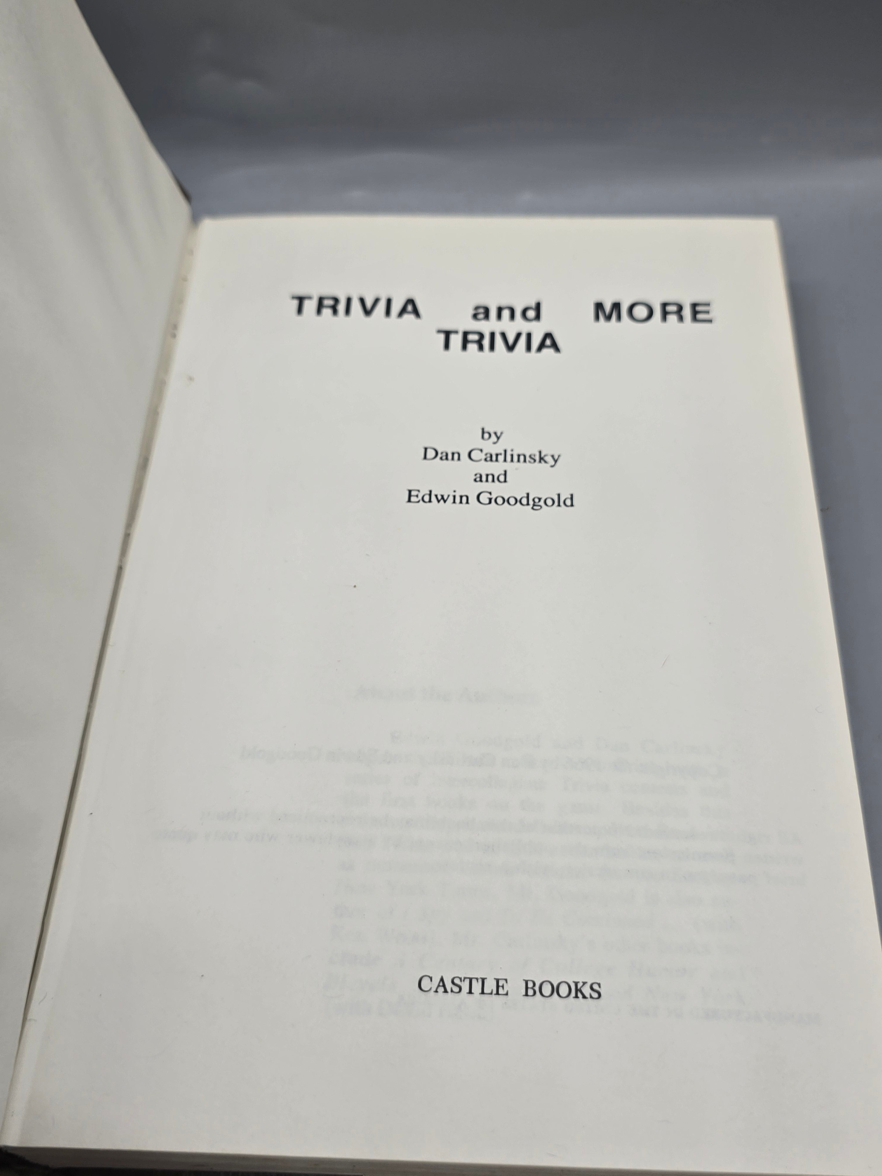1966 Trivia & More Trivia by Carlinsky & Goodgold Vintage Nostalgia Book