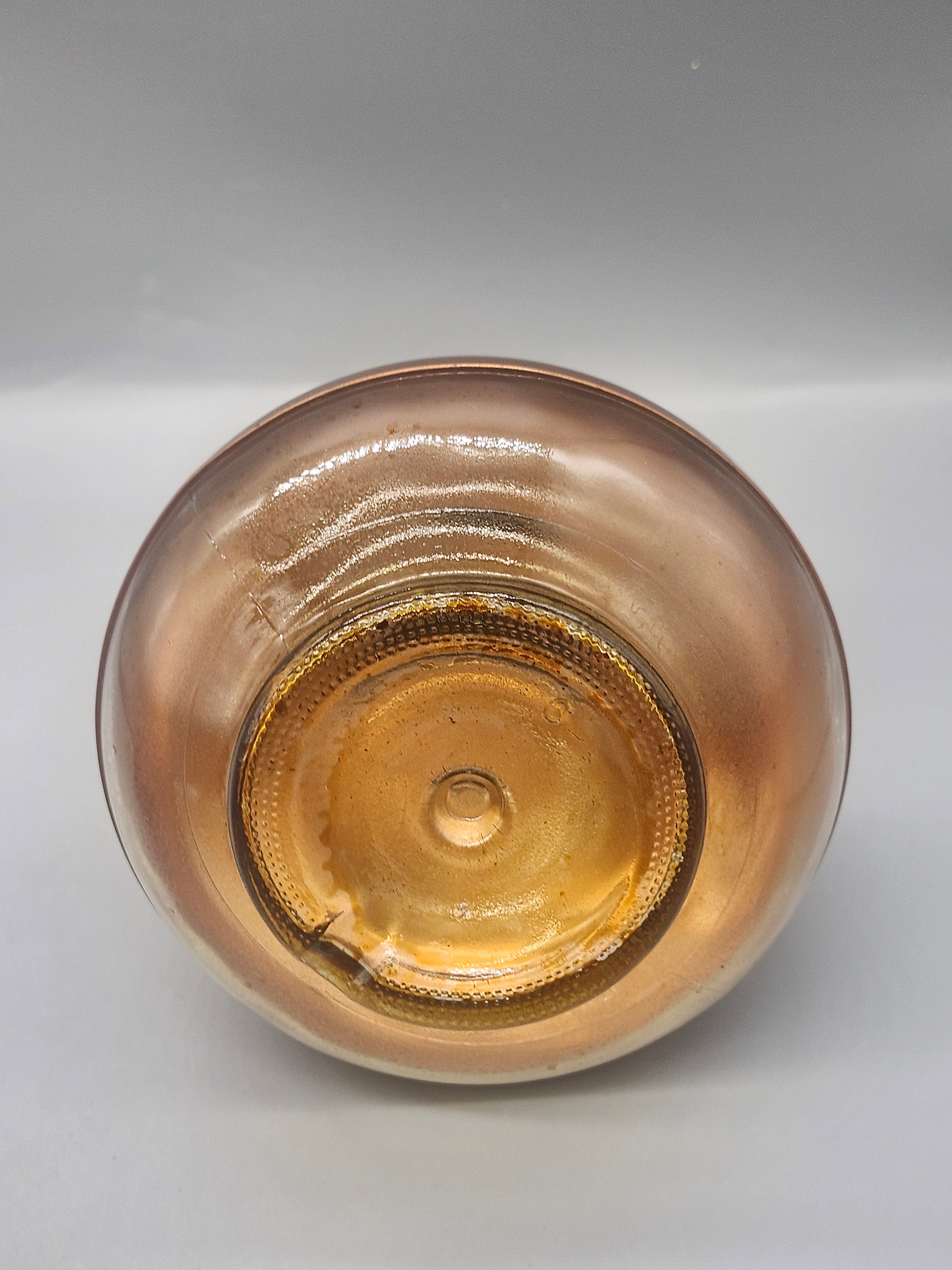 Vintage Amber Glass Oil Lamp Font Brass Burner Replacement Reservoir Base