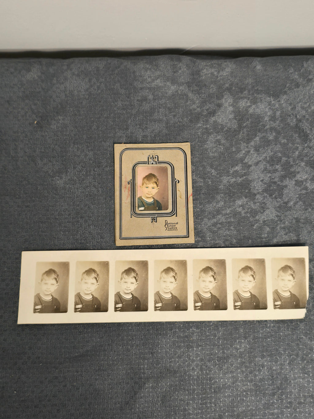 Vintage National School Studios Child Portrait Photo & Original Photo Booth Strip Lot