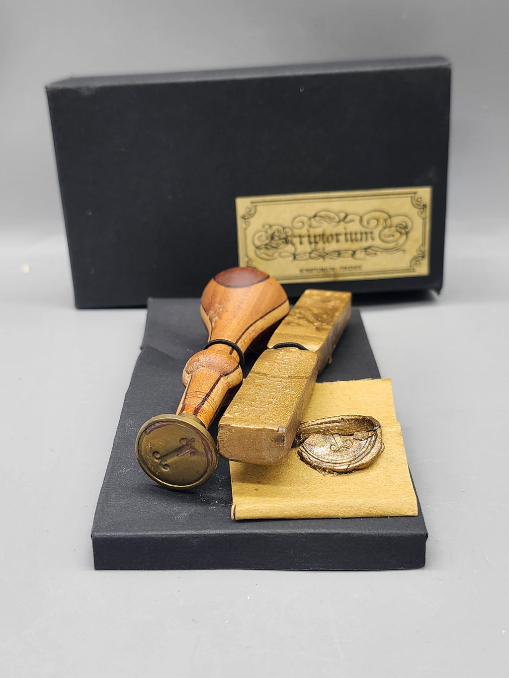 Scriptorium Firenze Italy Wax Seal Stamp Kit Brass Seal with Box & Wax Stick