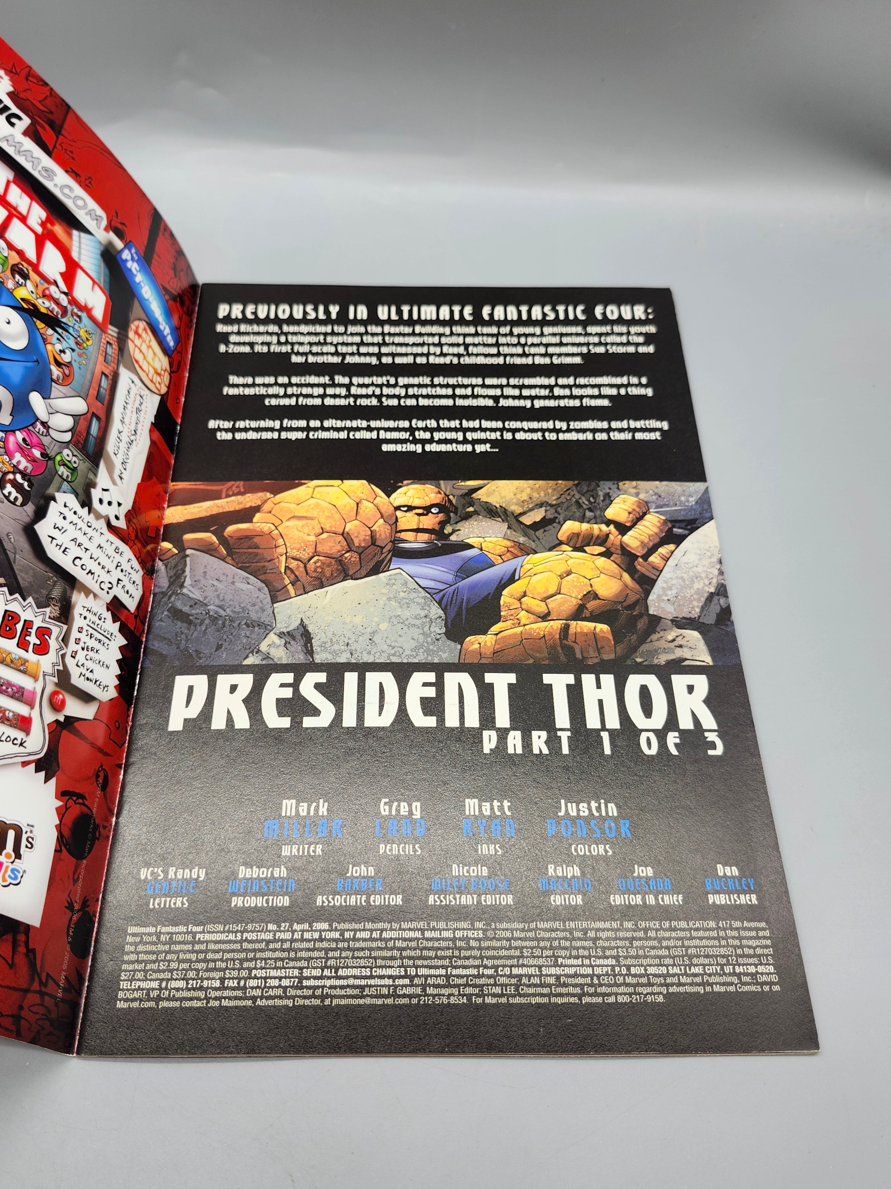 Ultimate Fantastic Four #28 Marvel Comics 2006 President Thor Part 2