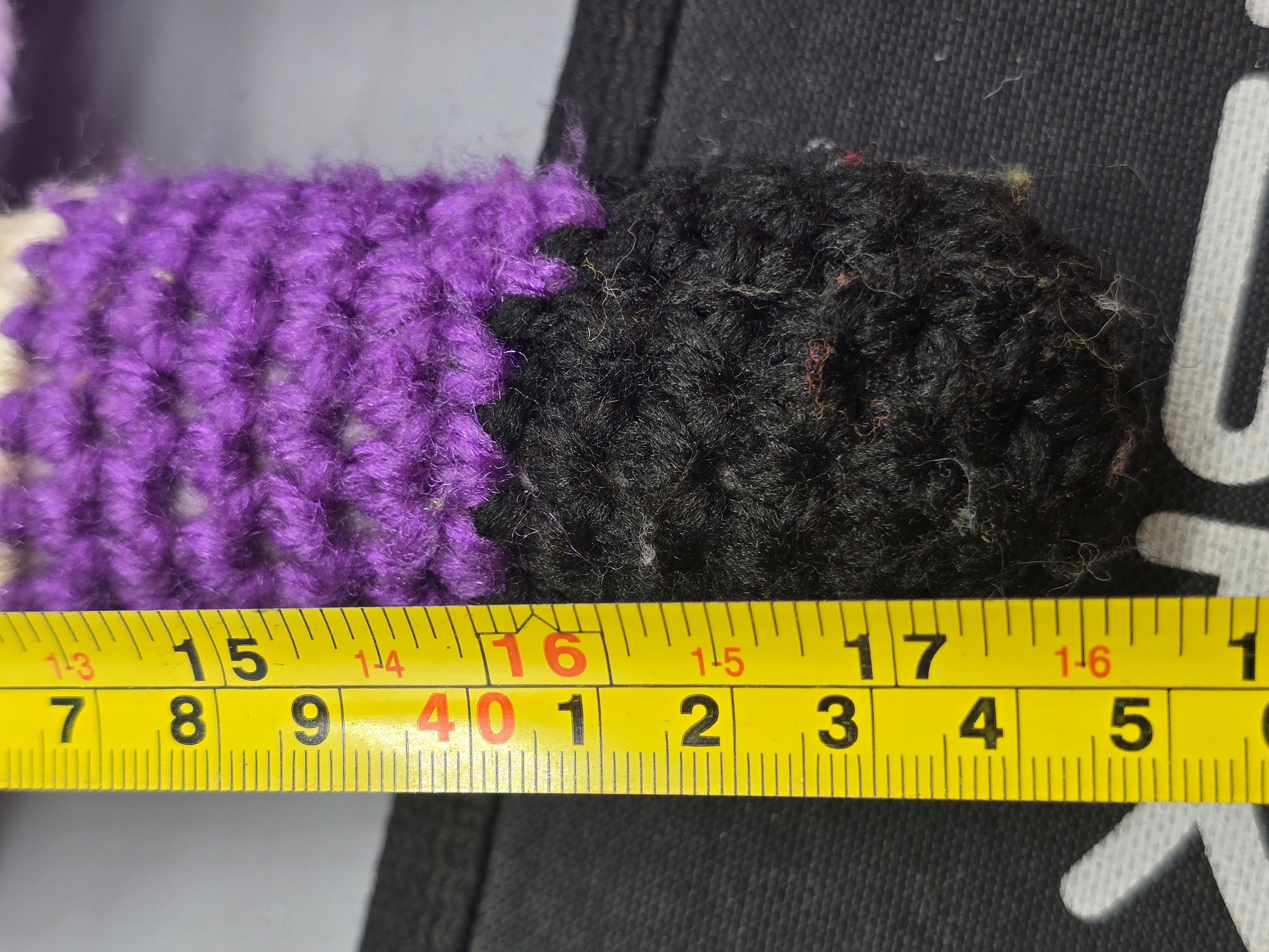Vintage Handmade Crochet Ms Piggy Doll in Purple Dress – Blonde Yarn Hair – 17" Plush Collectible