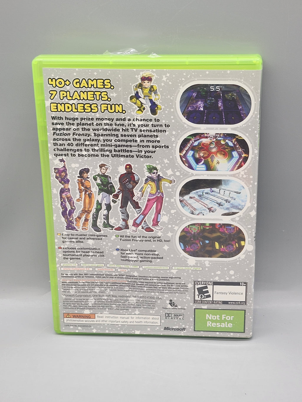 Fuzion Frenzy 2 Xbox 360 Not For Resale Complete CIB Tested Light Scratches