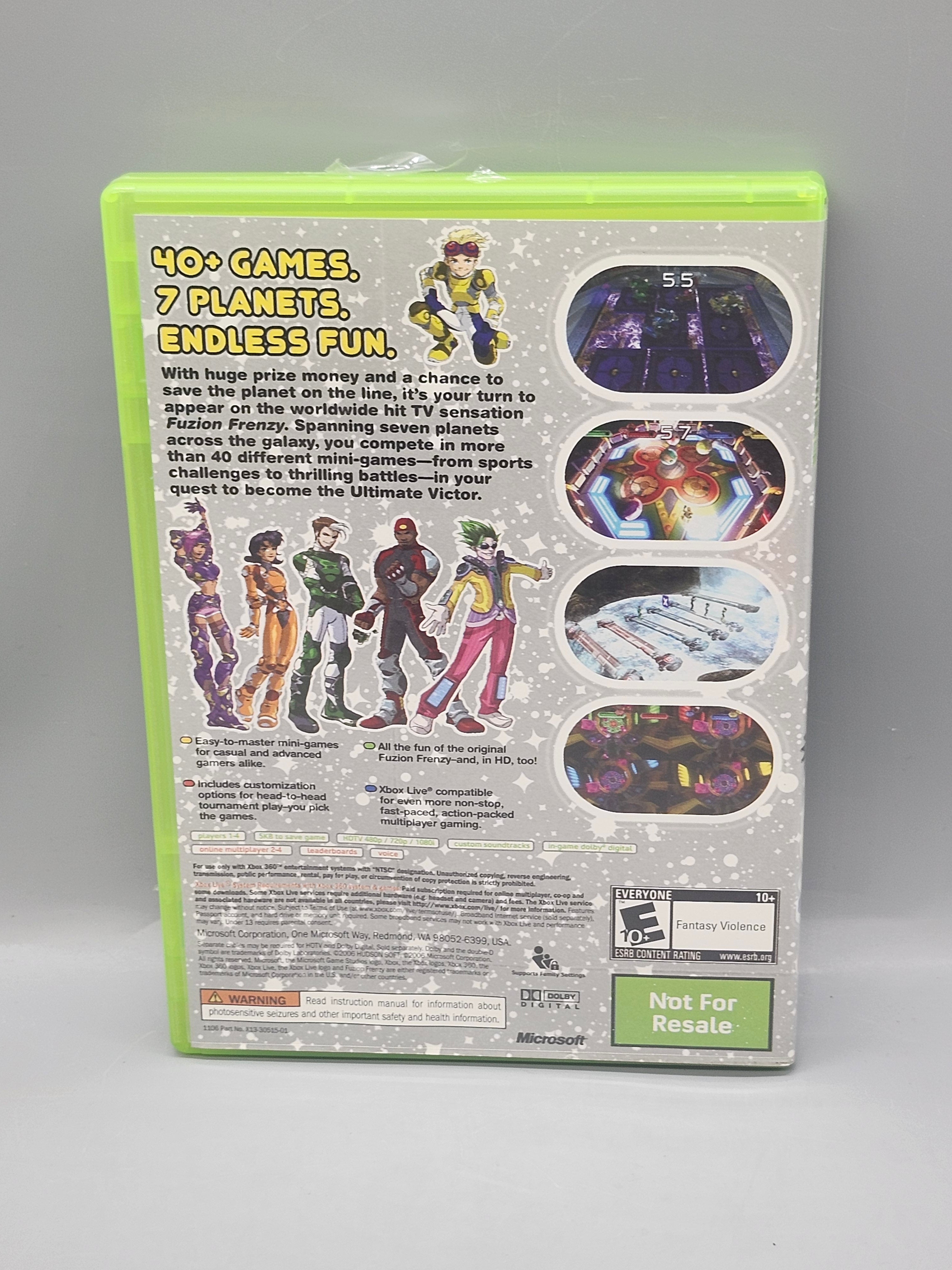 Fuzion Frenzy 2 Xbox 360 Not For Resale Complete CIB Tested Light Scratches