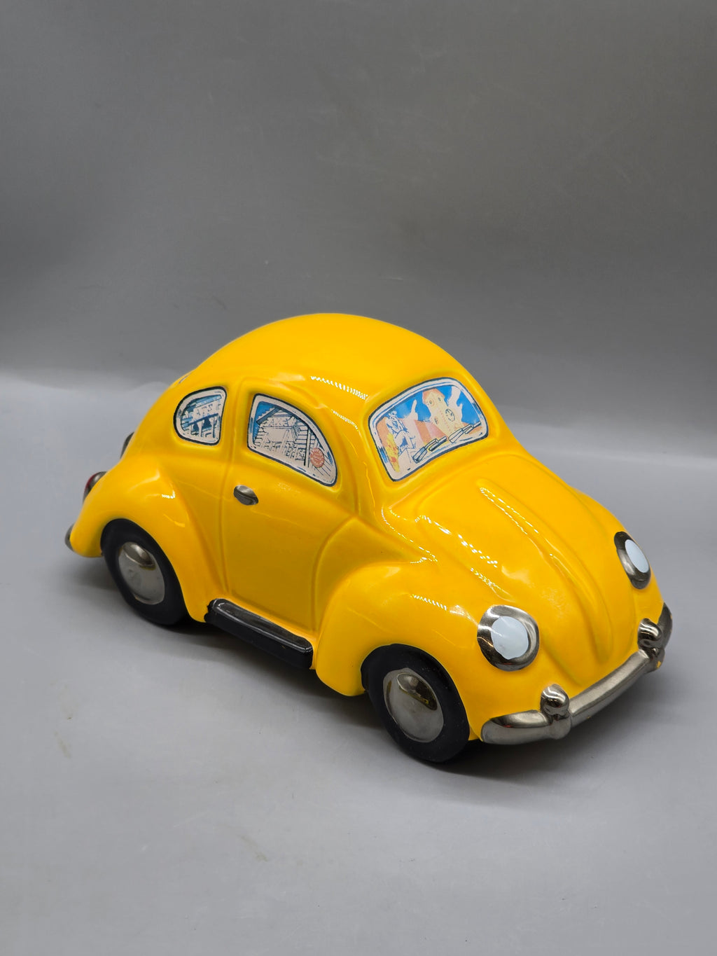 Enesco "Yellow Submarine" Musical Volkswagen Beetle Ceramic Music Box 1988 Japan