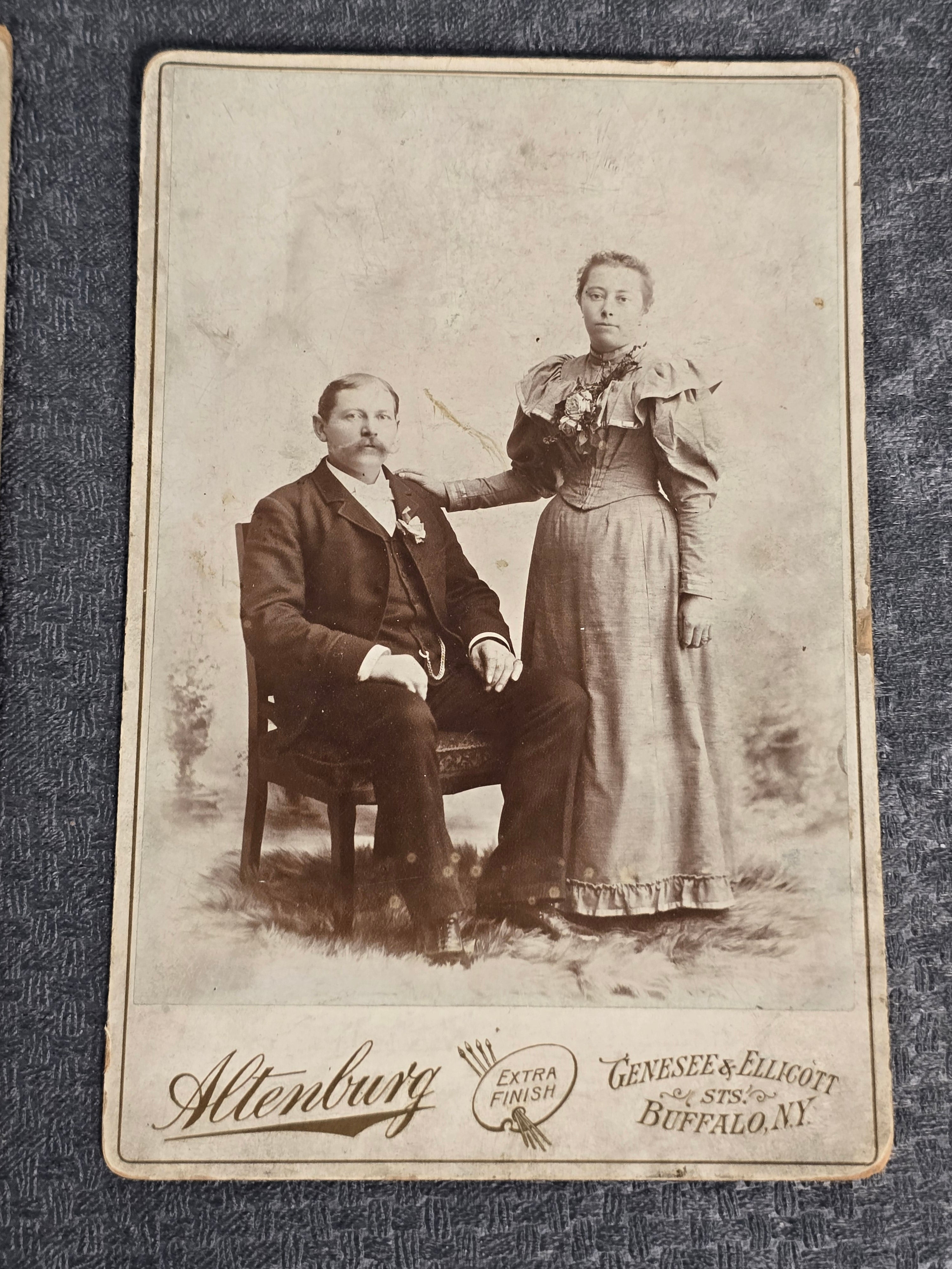 Lot of 6 Antique Victorian Cabinet Cards & Early Portrait Photographs c.1880s-1900s Buffalo NY