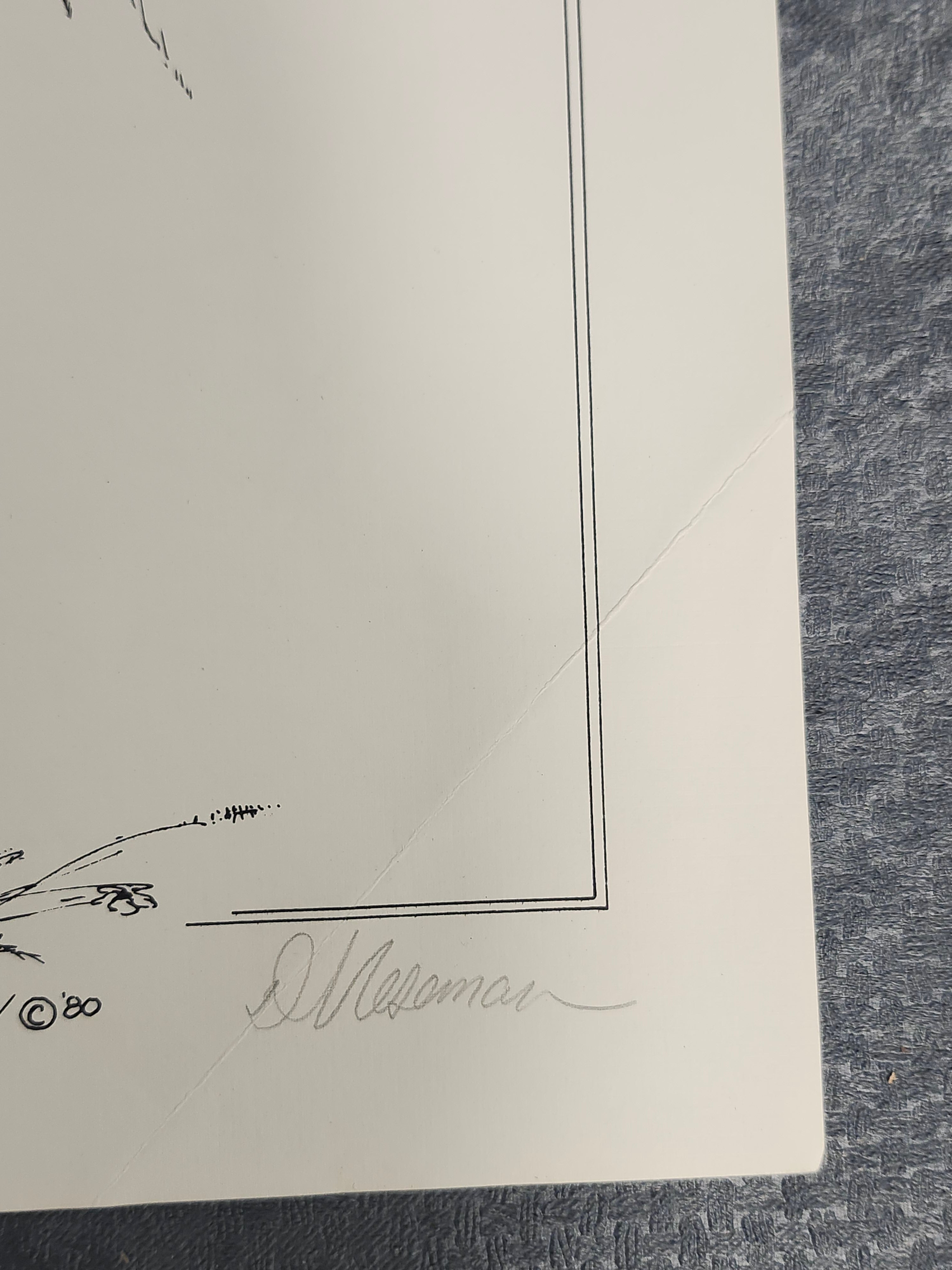 Signed Neseman 1980 Limited Edition Farm Boy Dog Print 71/250 11x14