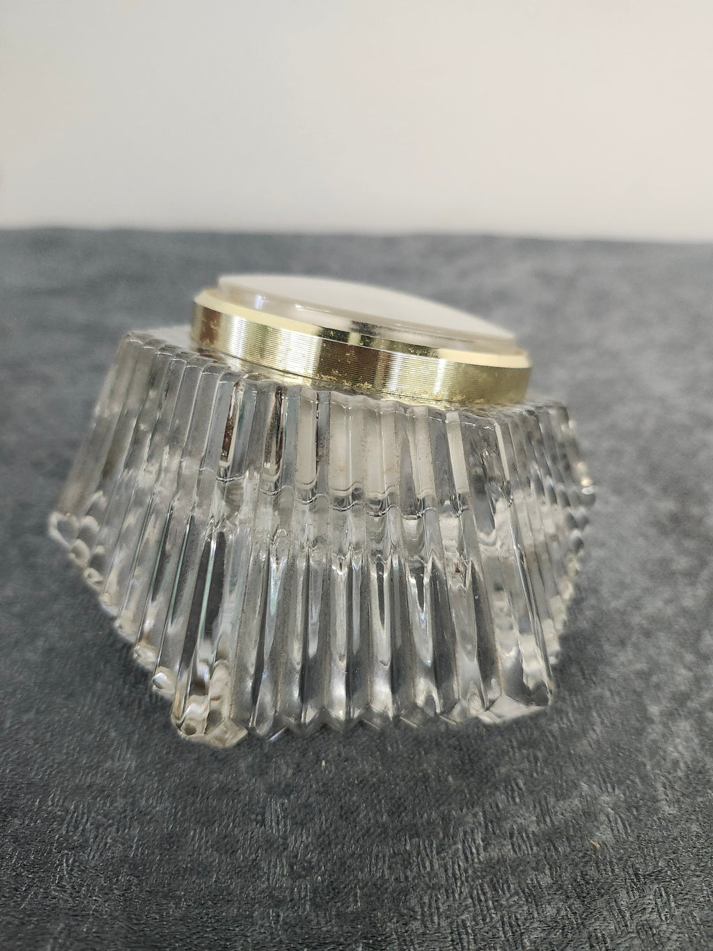 Vintage PS West Germany Quartz Crystal Glass Desk Clock Paperweight