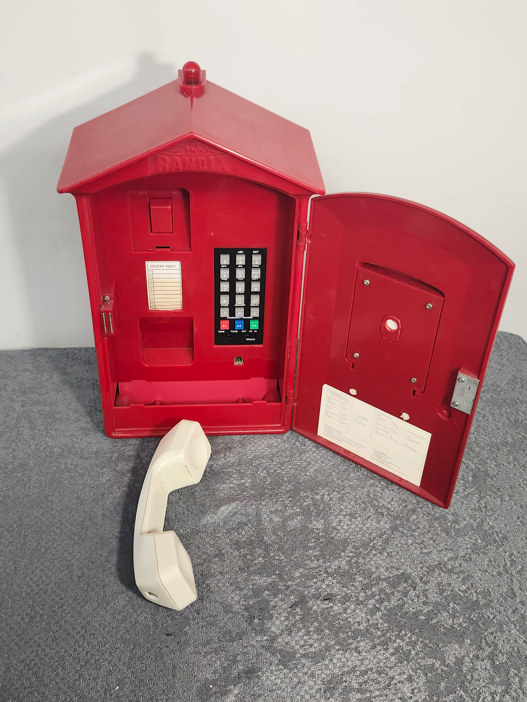 Randix FB-911 Emergency Fire Wall Telephone Phone Box Vintage Red untested