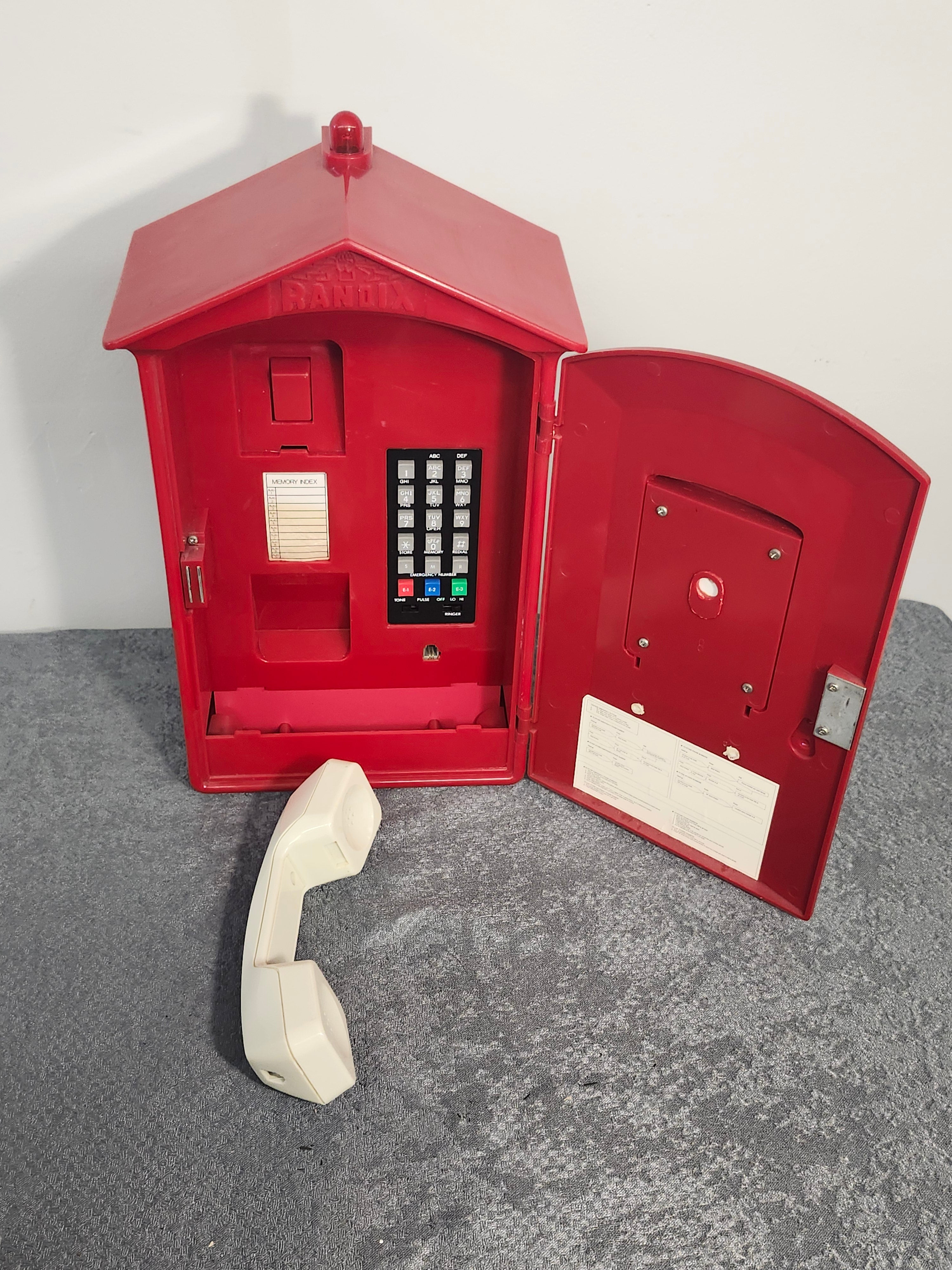 Randix FB-911 Emergency Fire Wall Telephone Phone Box Vintage Red untested