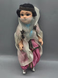 Vintage 10" Middle Eastern Bedouin Souvenir Doll Traditional Veil Costume Hand Painted Face