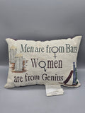 The Rug Barn Men Are From Bars Women Are From Genius 12" Woven Decorative Throw Pillow USA