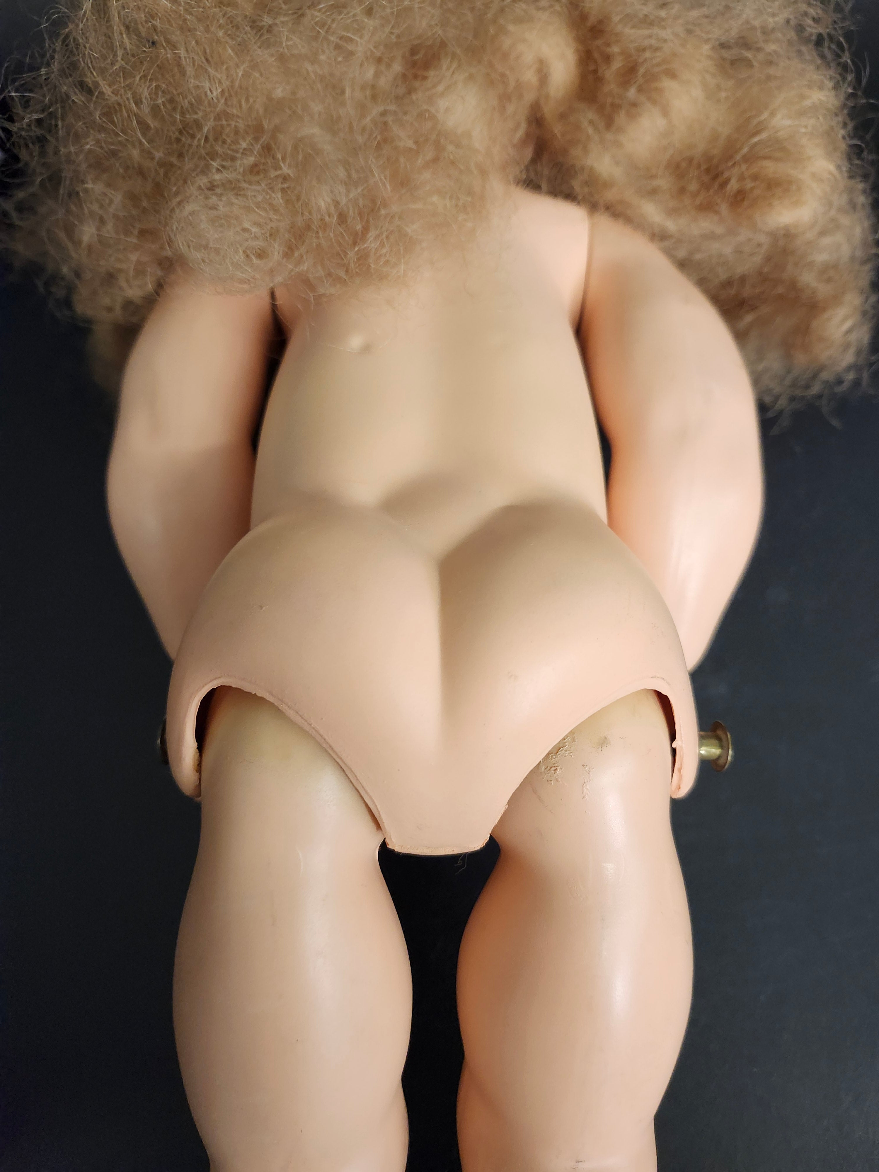 Vintage Mid-Century Sleep-Eye Doll with Rooted Blonde Hair & Sound Box