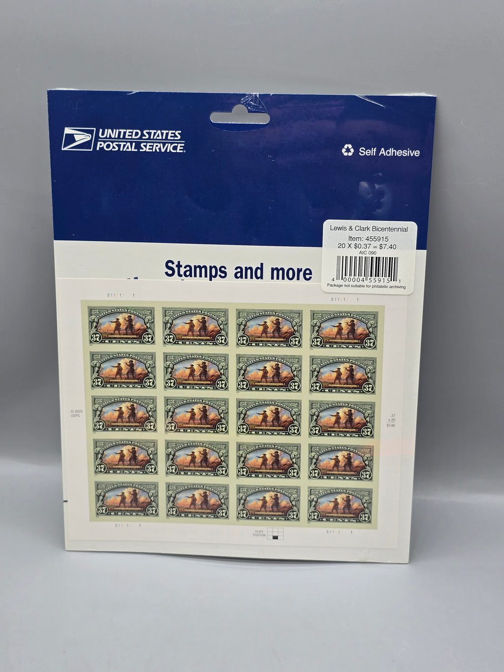 USPS Lewis & Clark Bicentennial 37¢ Self Adhesive Stamp Booklet of 20 Sealed