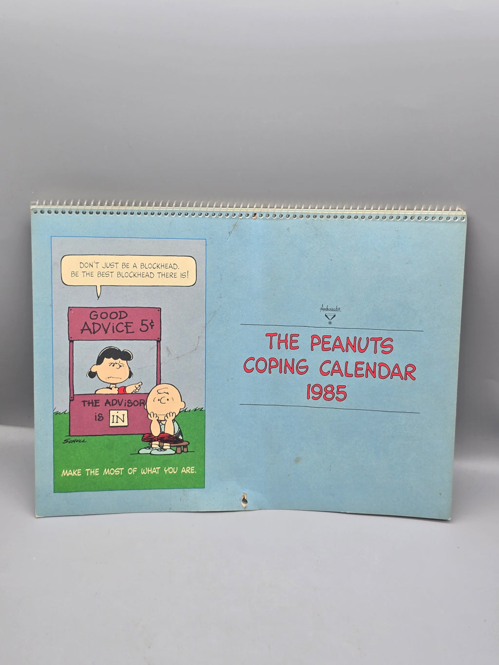 Vintage 1985 Peanuts Coping Calendar Charlie Brown Snoopy Lucy Schulz Wall Calendar