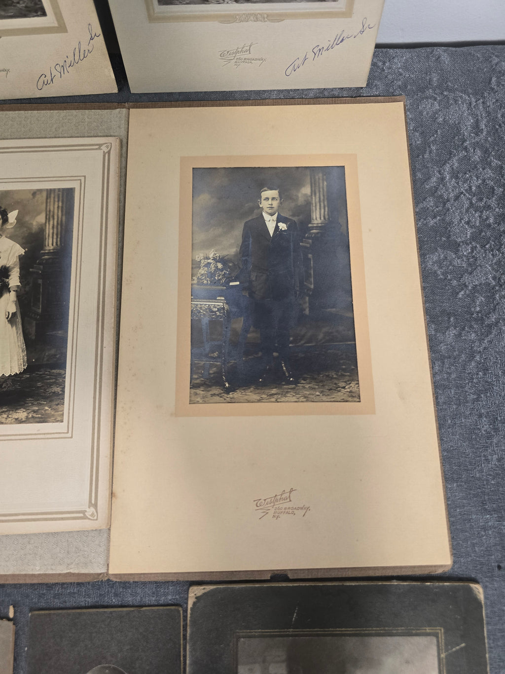 Lot of 7 Antique Cabinet Cards & Portrait Photographs Buffalo NY Family Studio Photos