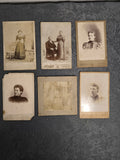 Lot of 6 Antique Victorian Cabinet Cards & Early Portrait Photographs c.1880s-1900s Buffalo NY