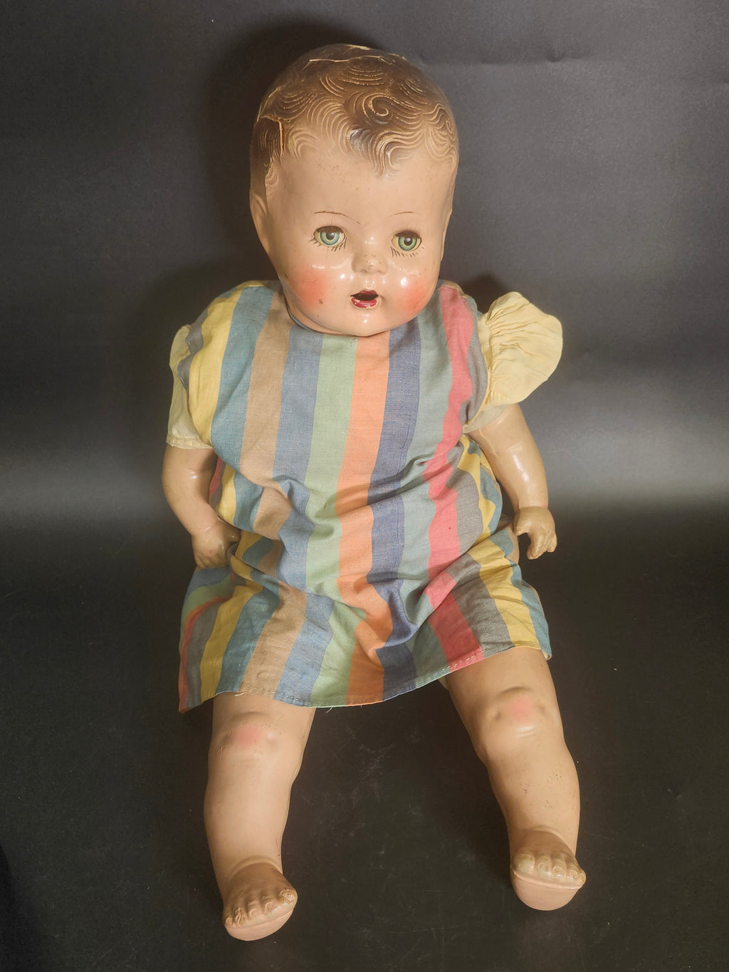 Vintage 1930s–40s Composition Baby Doll 24” Sleep Eyes – TLC