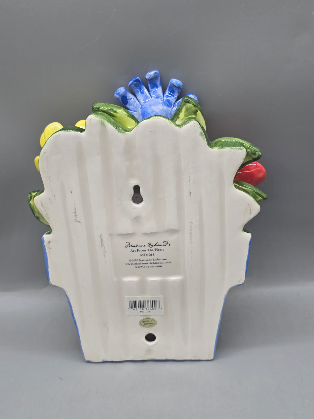 Marianne Richmond "It Takes a Long Time to Grow an Old Friend" Ceramic Wall Plaque – 3D Floral Art 2002