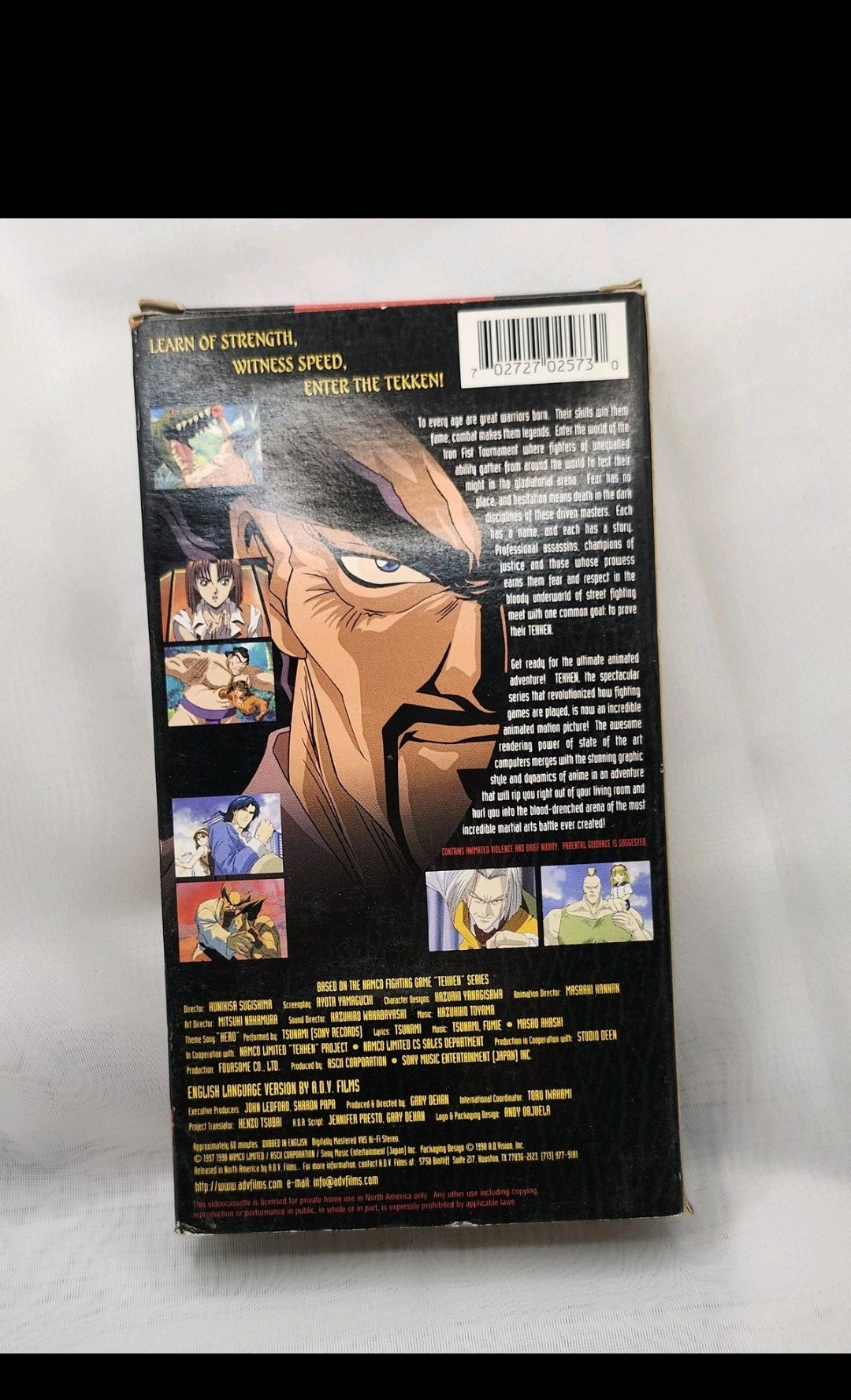 Vintage Tekken The Motion Picture VHS Tape ADV Films Anime Martial Arts Japan